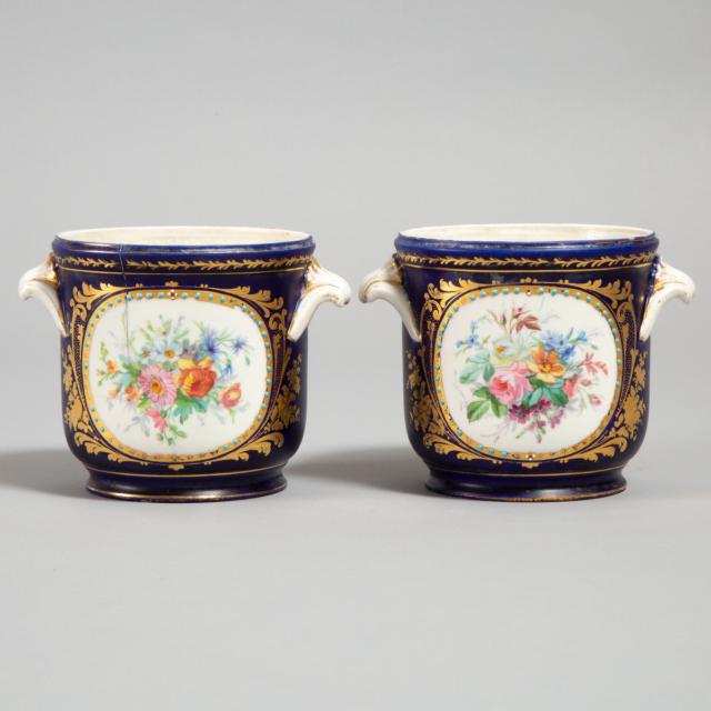Pair of 'Sèvres' Cachepots, late 19th century