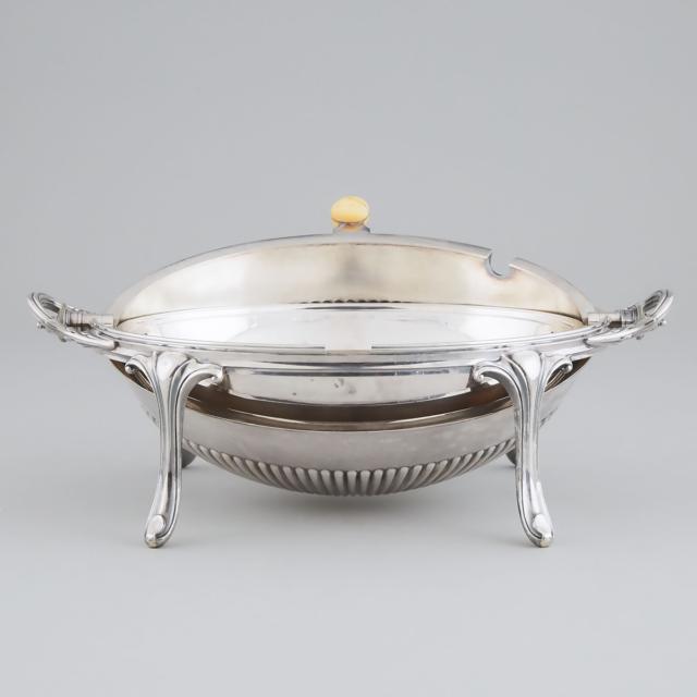 English Silver Plated Oval Breakfast Dish, James Dixon & Sons, early 20th century