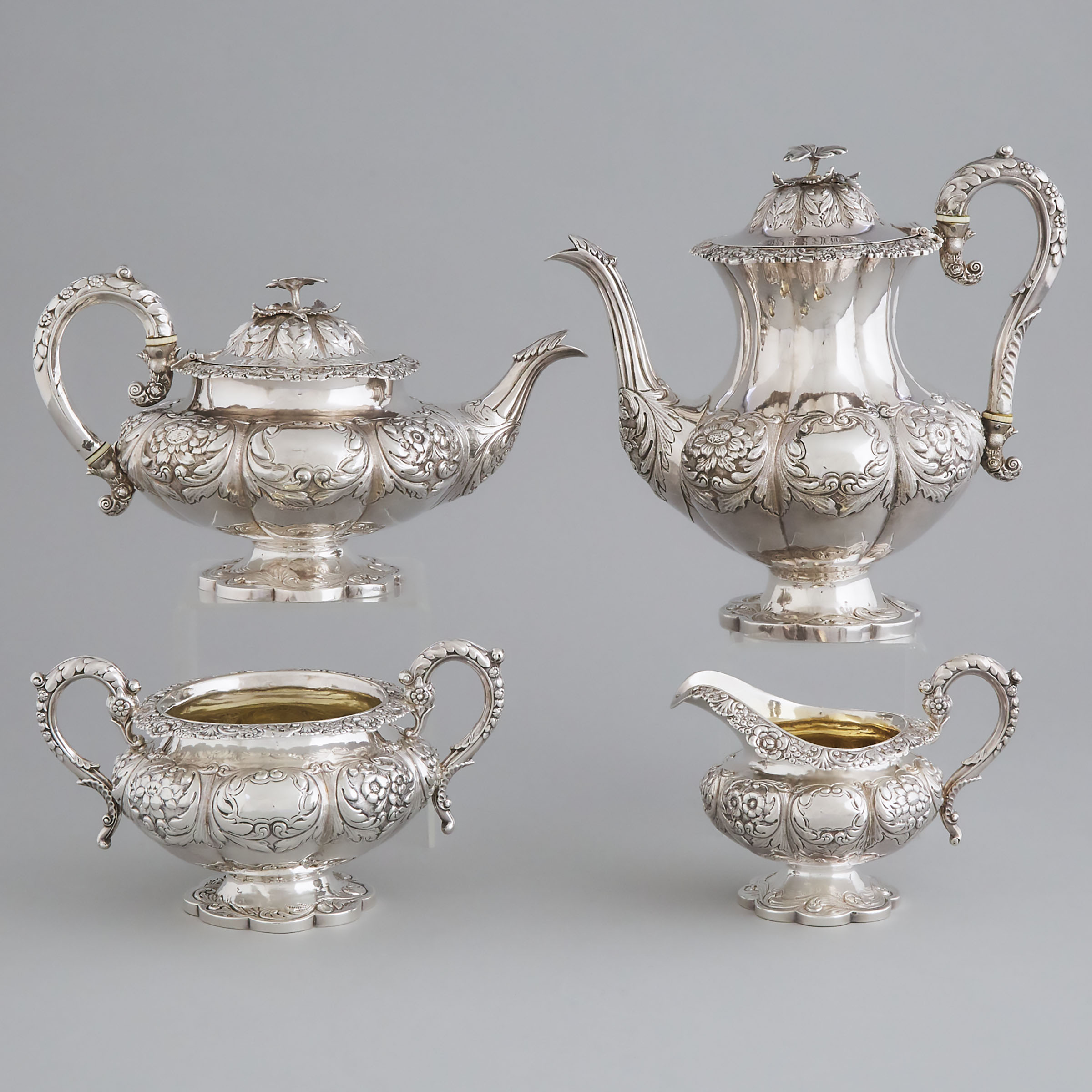 William IV Silver Tea and Coffee Service, London, 1834