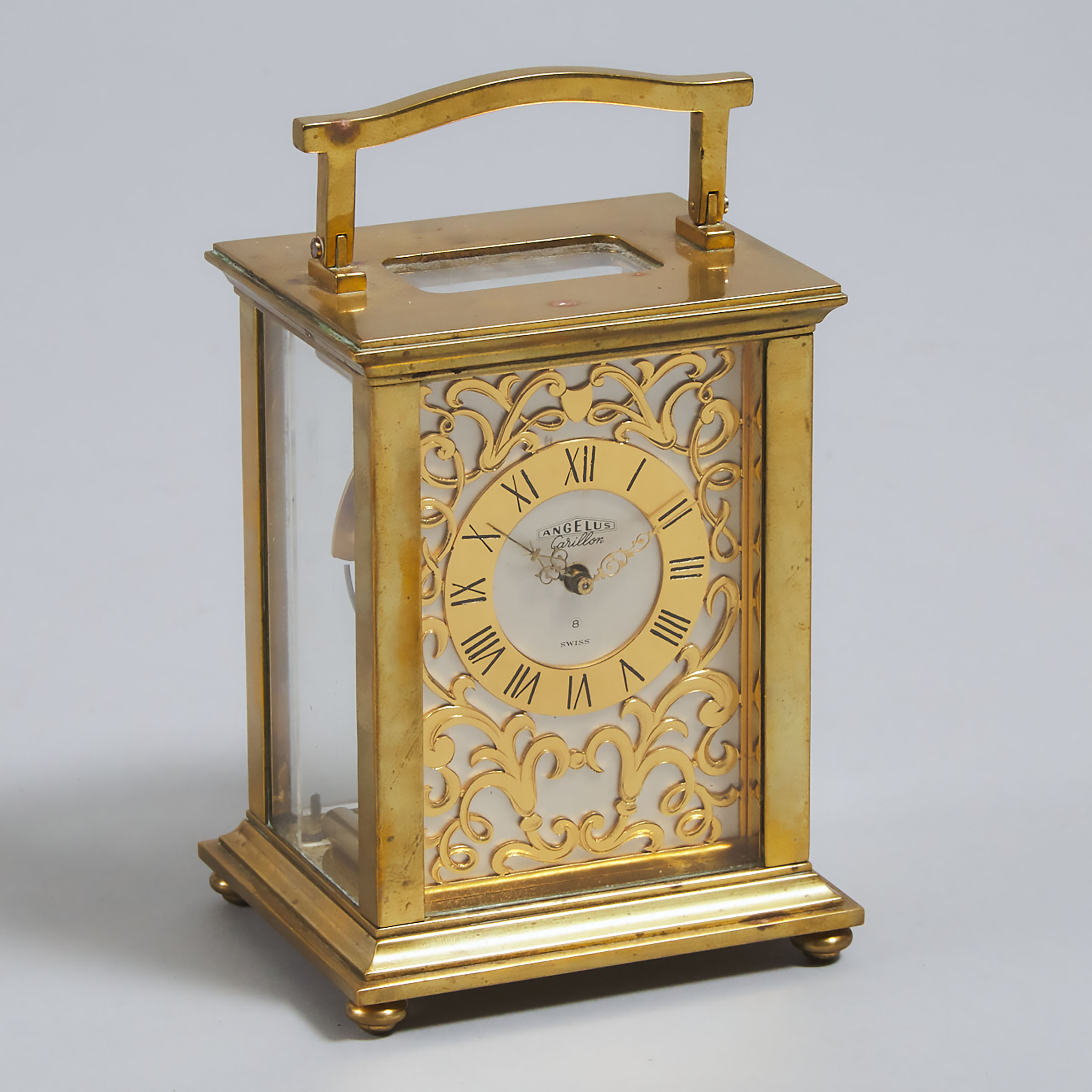 Swiss Striking Carriage Clock by Angelus, mid 20th century