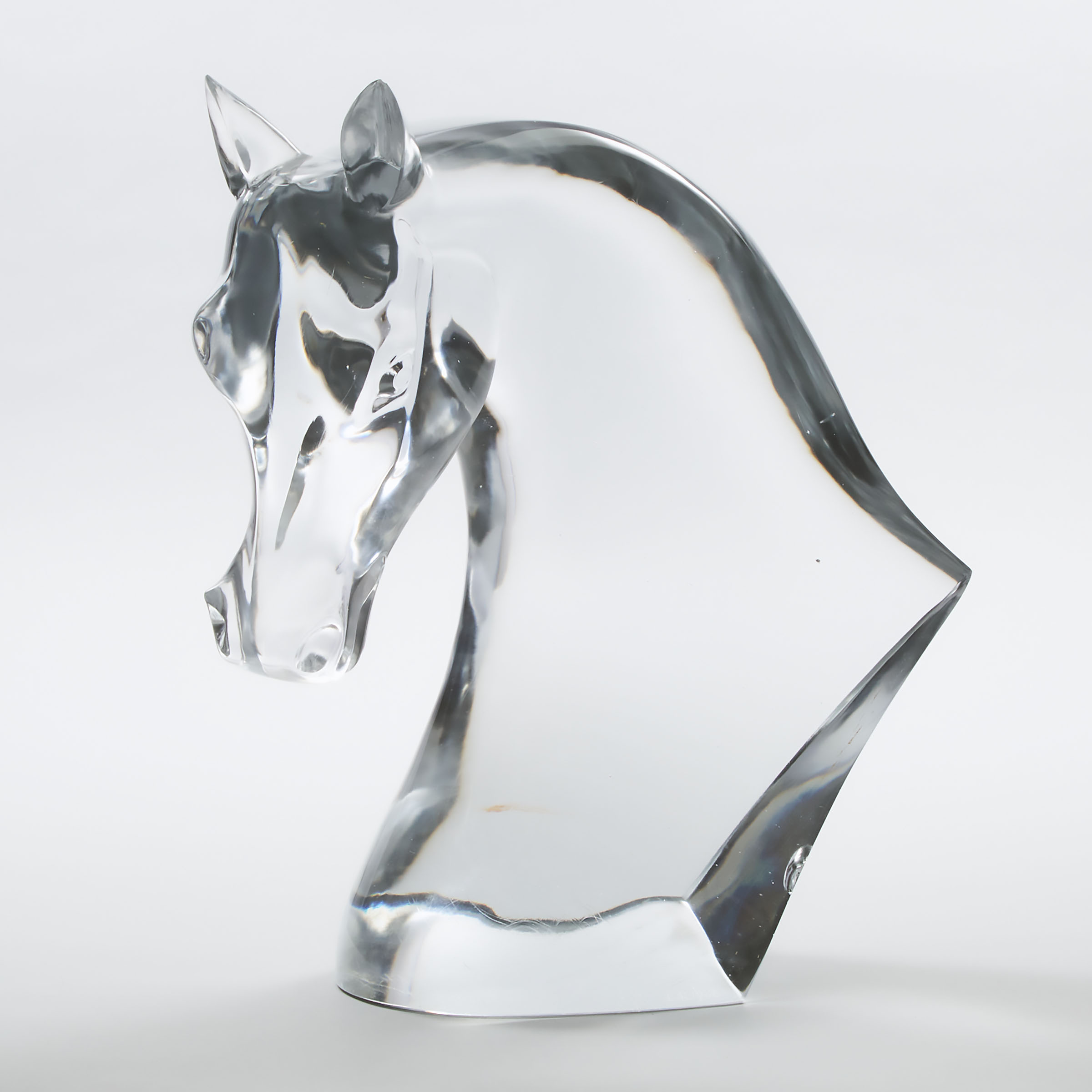 'Tête de Cheval', Lalique Glass Large Model of a Horse's Head, post-1953