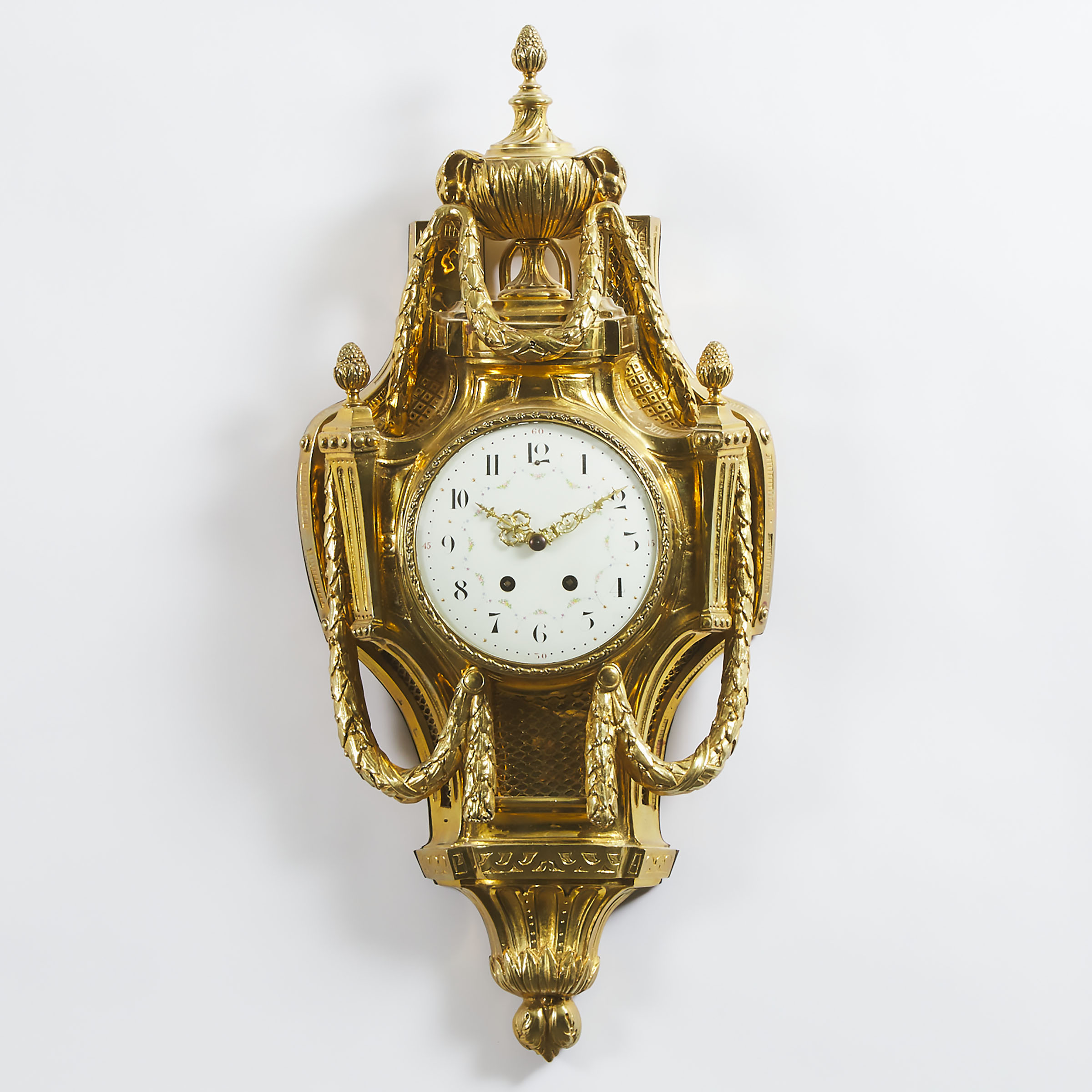 Louis XVI Style Gilt Bronze Cartel Clock, mid 19th century