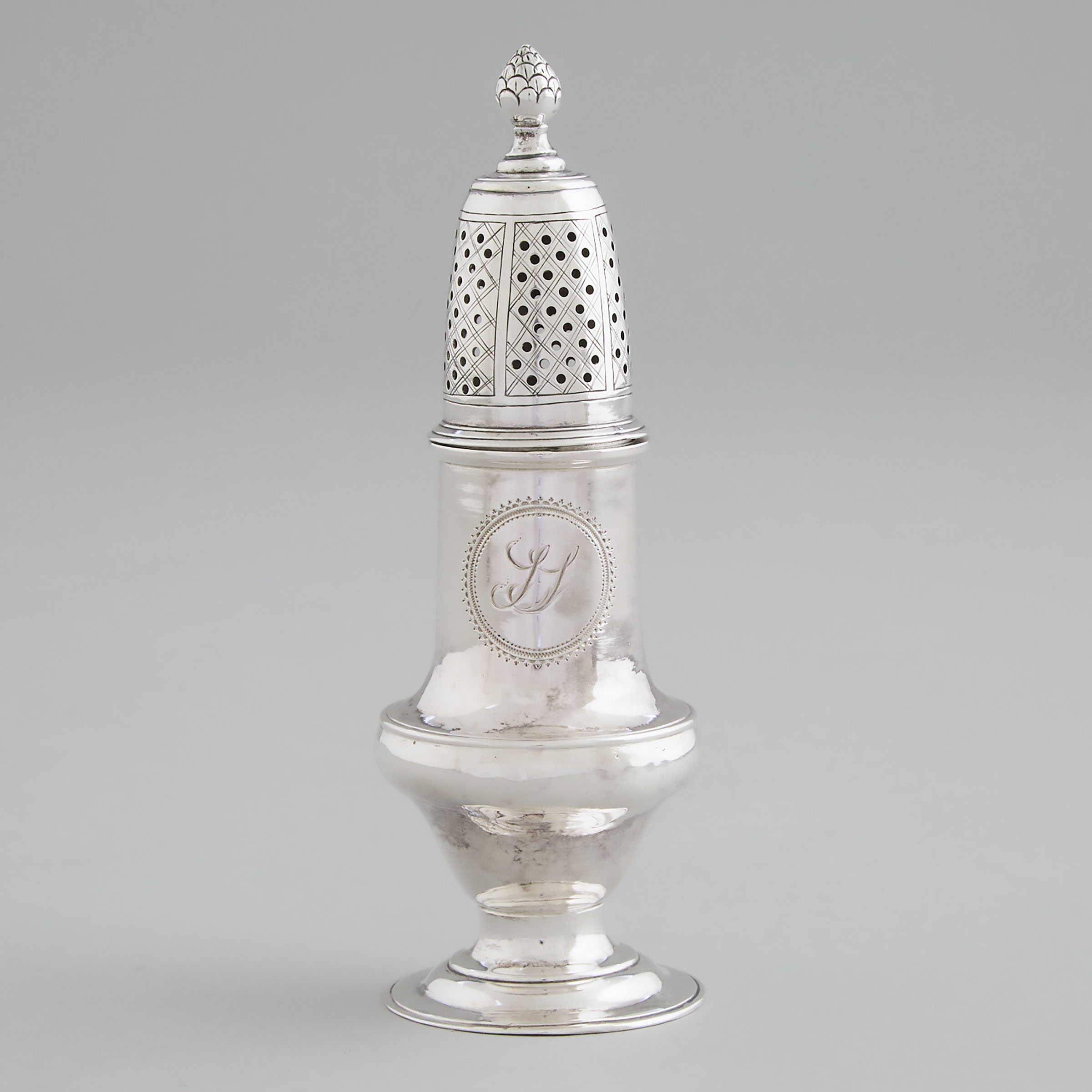 American Silver Baluster Caster, late 18th century