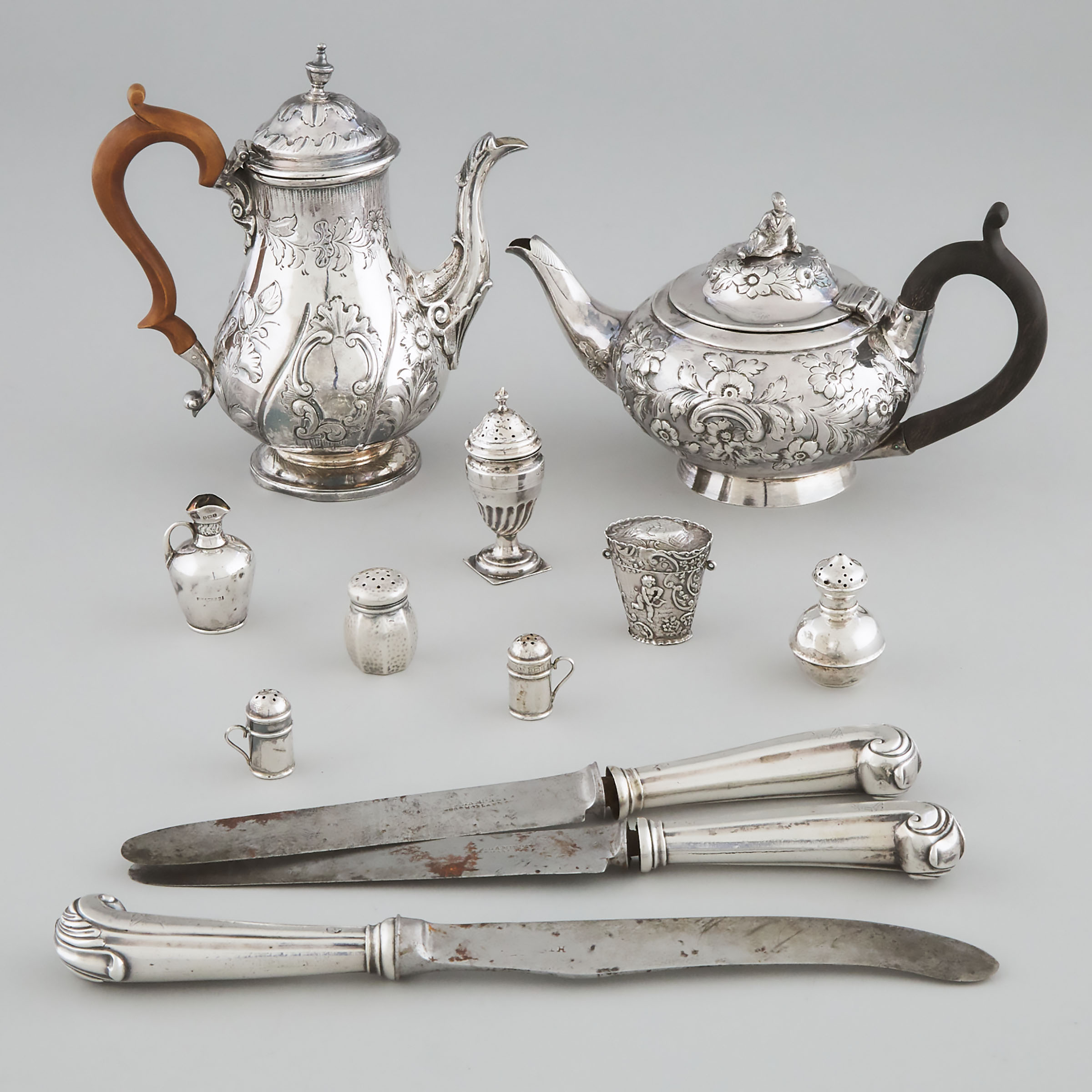 Group of Mainly Georgian and Later Silver, late 18th-20th century