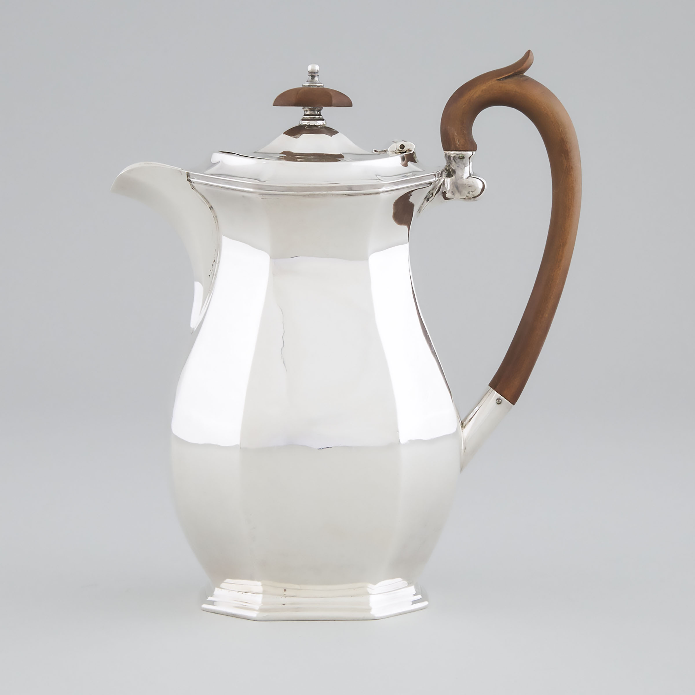 English Silver Hot Water Pot, Charles William Fletcher, Sheffield, 1930
