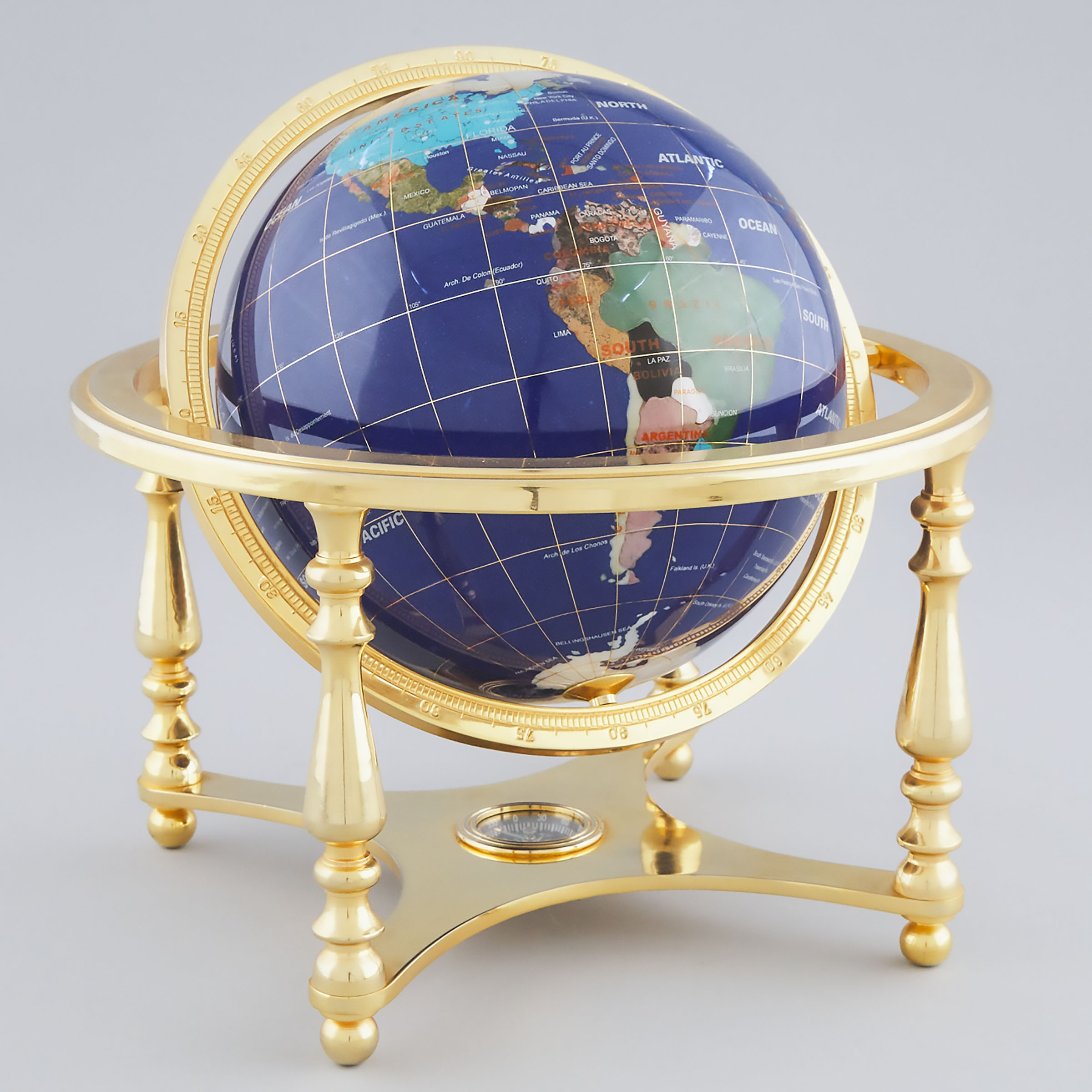 Contemporary Mineral Sample Terrestrial Library Globe, late 20th century 