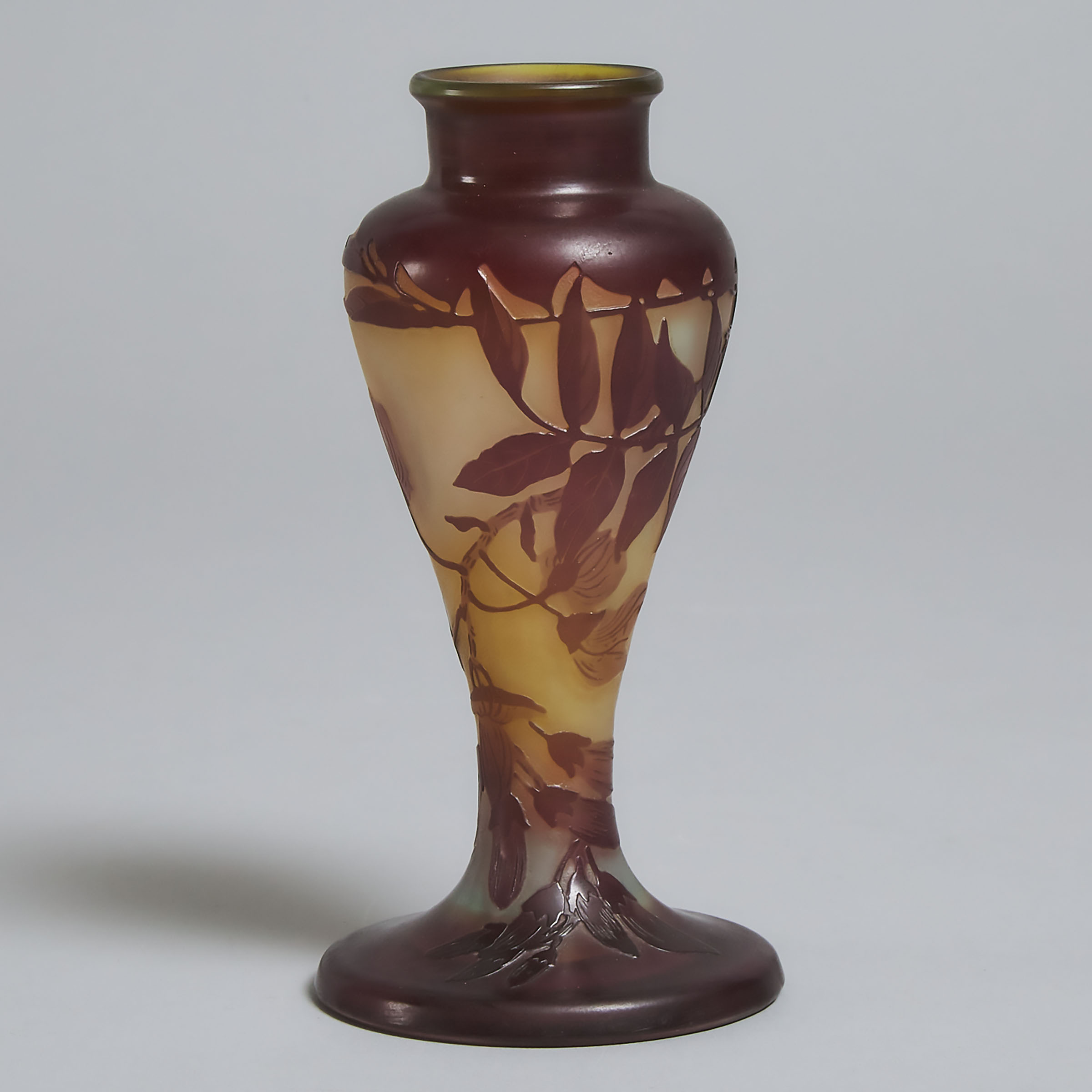 Gallé Wisteria Cameo Glass Vase, c.1900