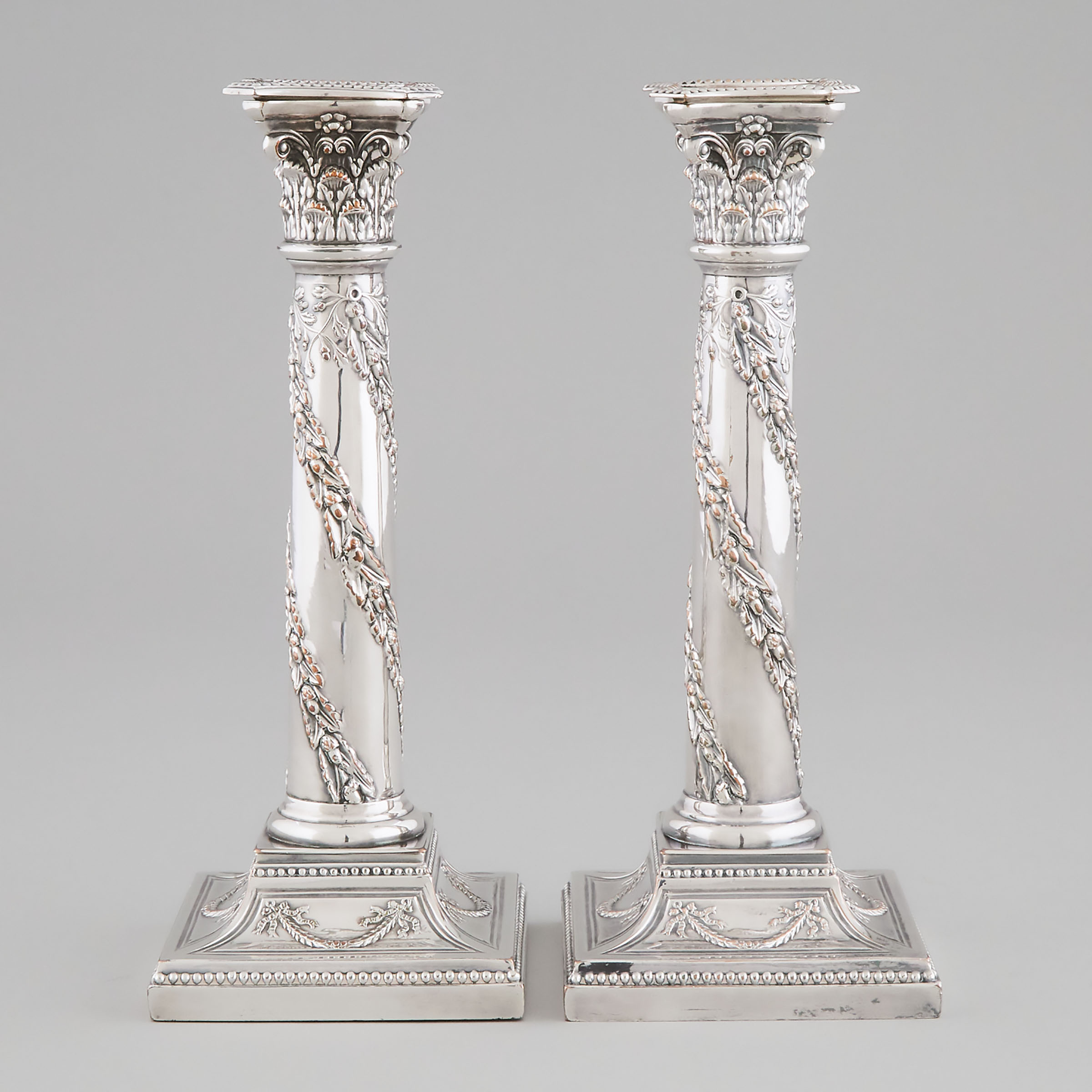 Pair of Edwardian Silver Plated Table Candlesticks, c.1900