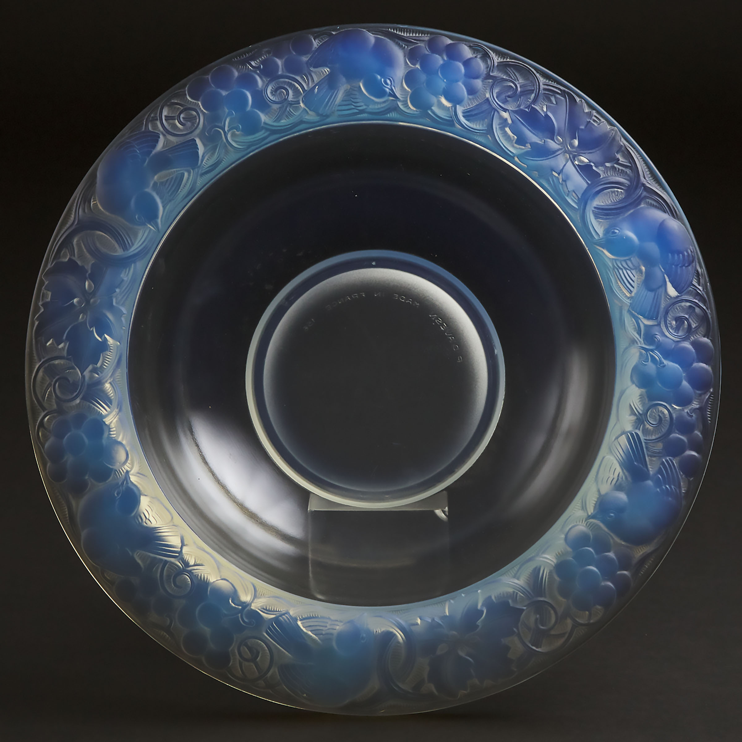 Pierre D'Avsen Moulded and Partly Frosted Glass Bowl, c.1930