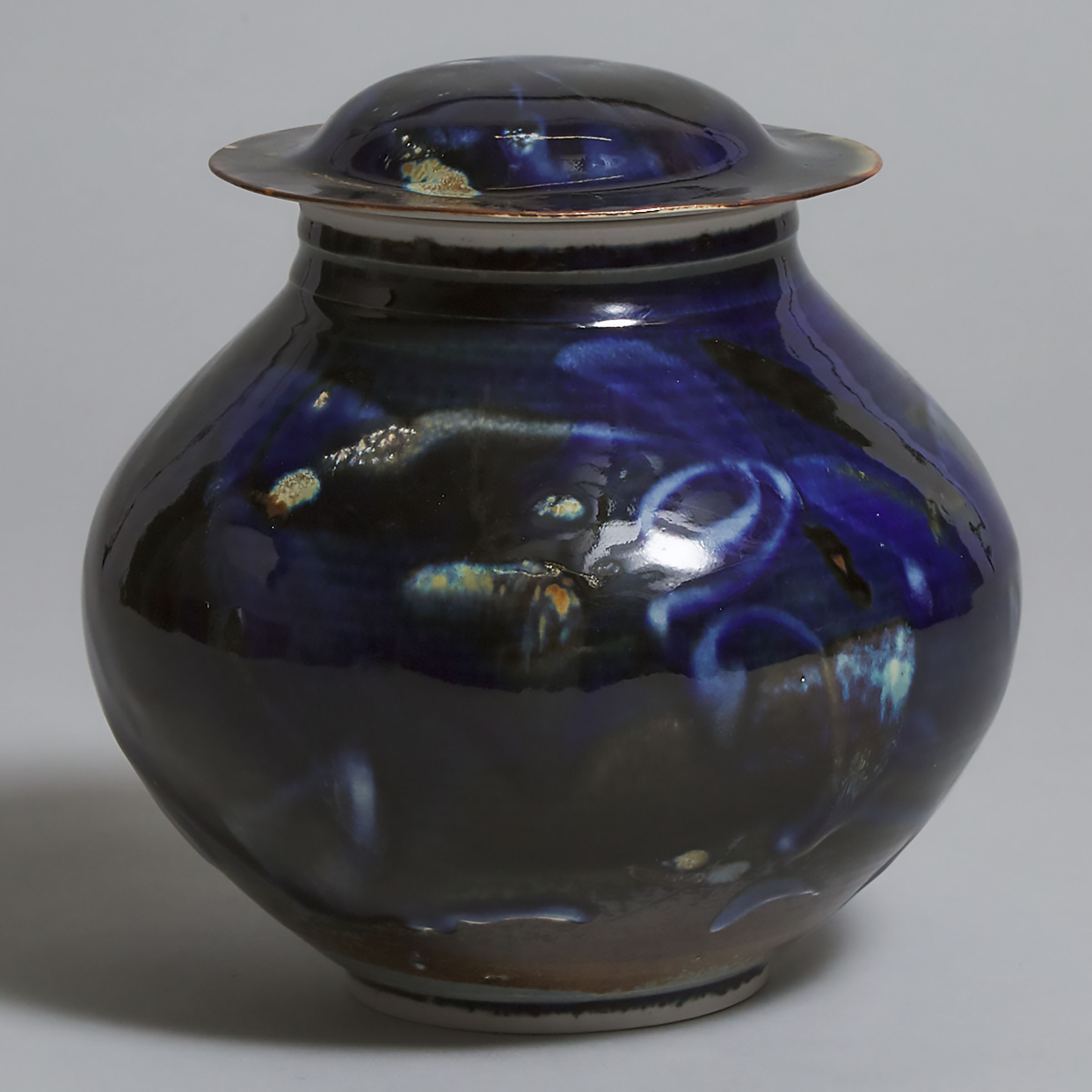 Kayo O'Young (Canadian, b.1950), Blue Glazed Covered Jar, 1989