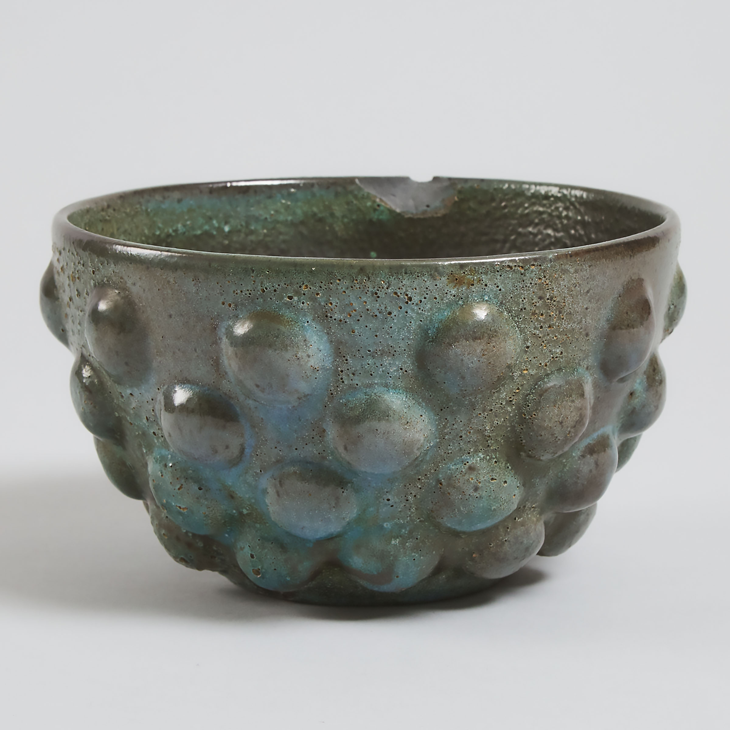 Deichmann Mottled Blue Glazed Stoneware 'Kish' Bowl, mid-20th century