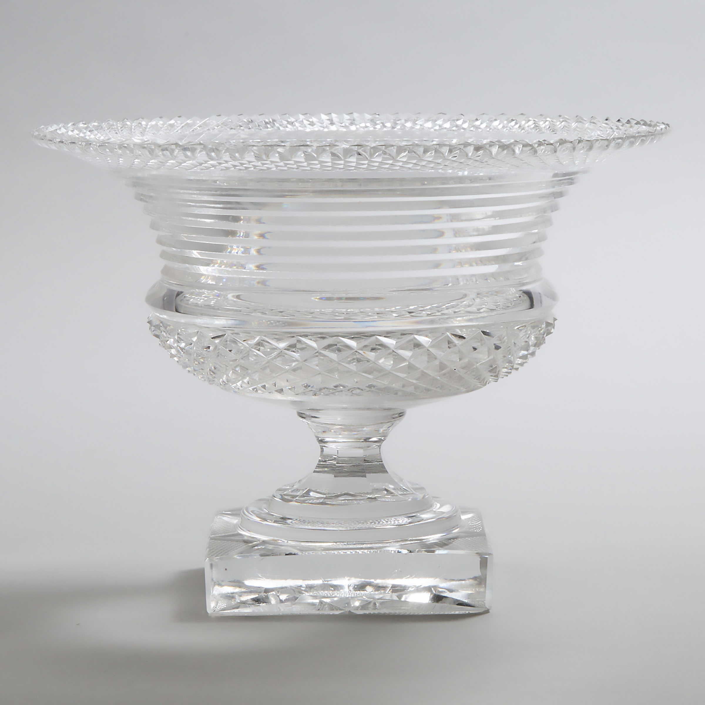 Anglo-Irish Cut Glass Pedestal-Footed Bowl, 19th/20th century