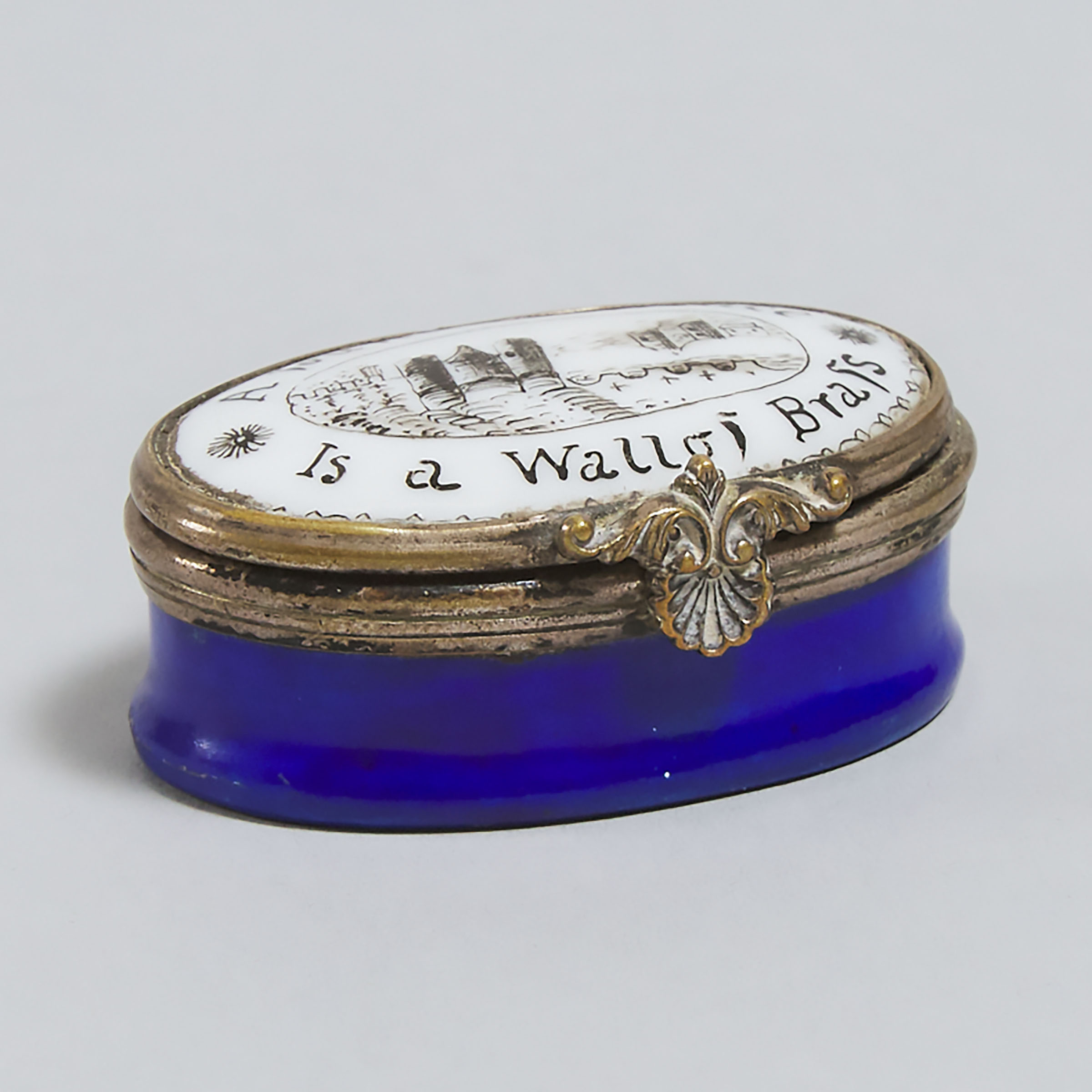 Bristol Enamel Motto Snuff Box, c.1795
