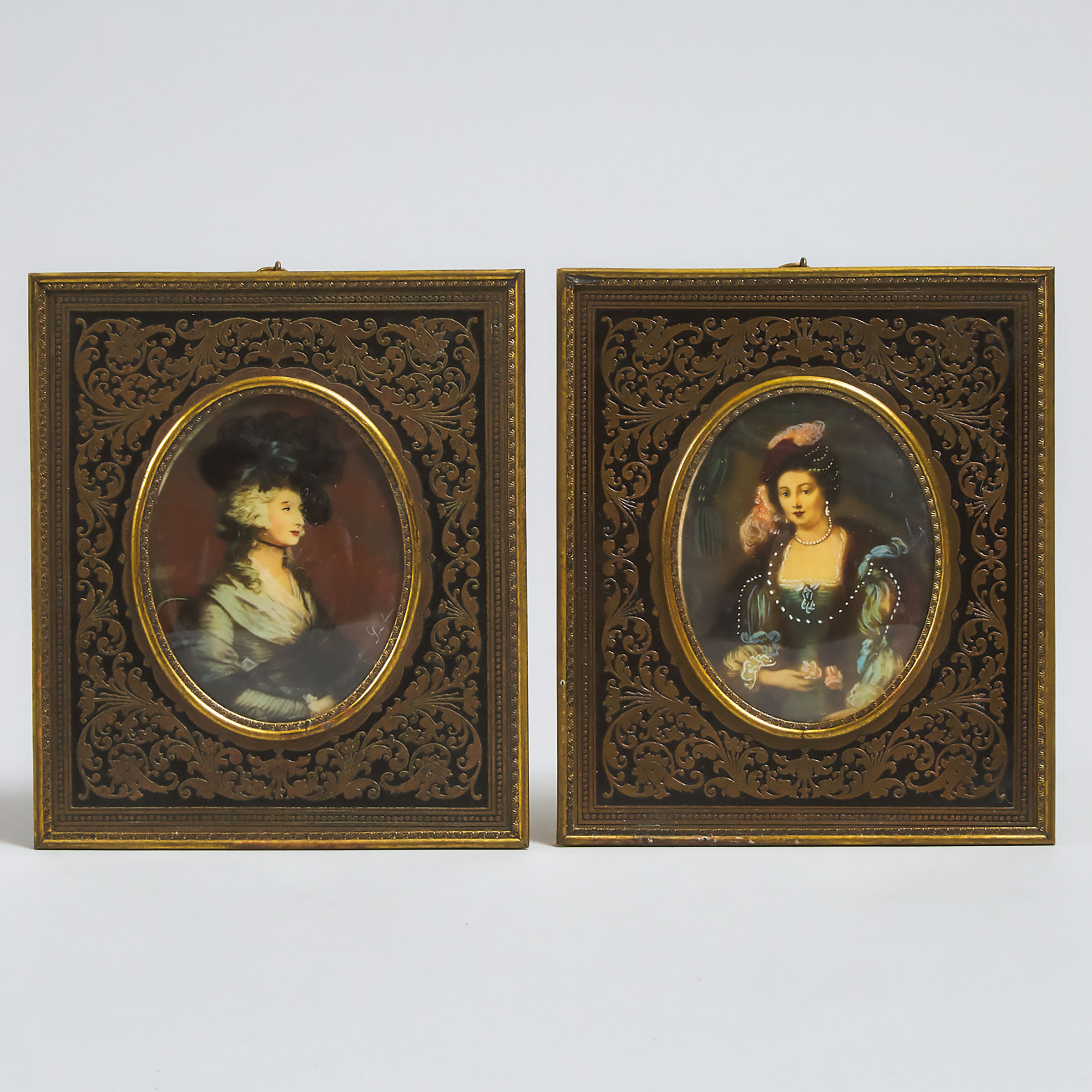Pair of Portrait Miniatures: Hélène Fourment and Sarah Siddons, early 20th century
