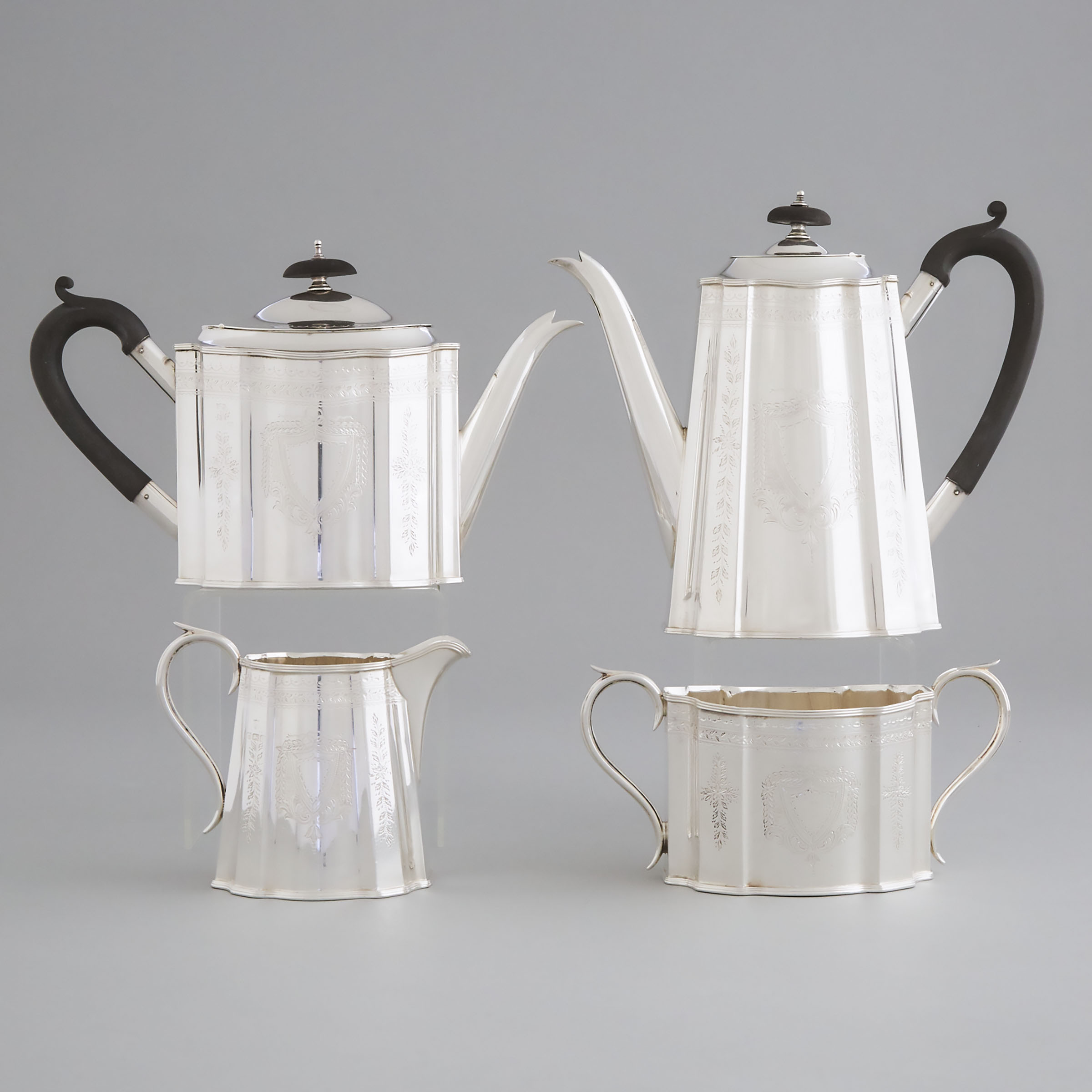 English Silver Tea and Coffee Service, Ellis & Co., Birmingham, 1923