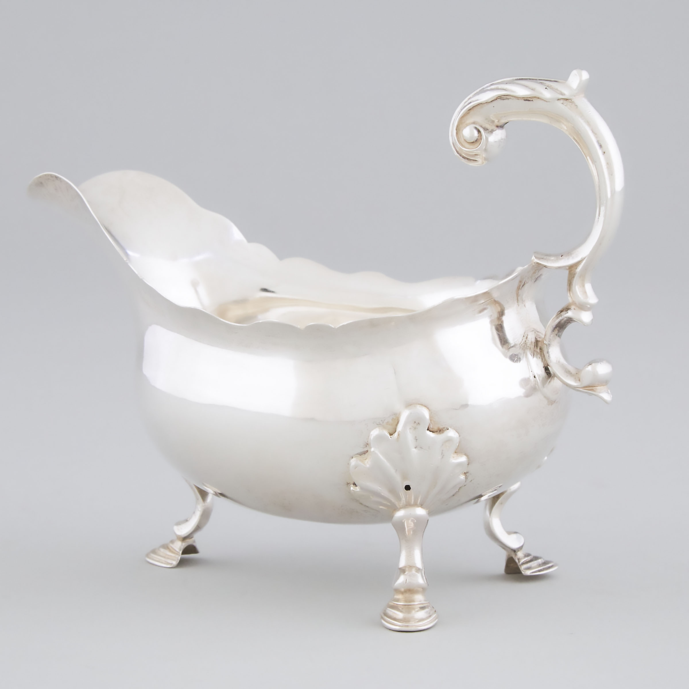 Georgian Silver Oval Bellied Sauce Boat, possibly Walter Brind, London, late 18th century