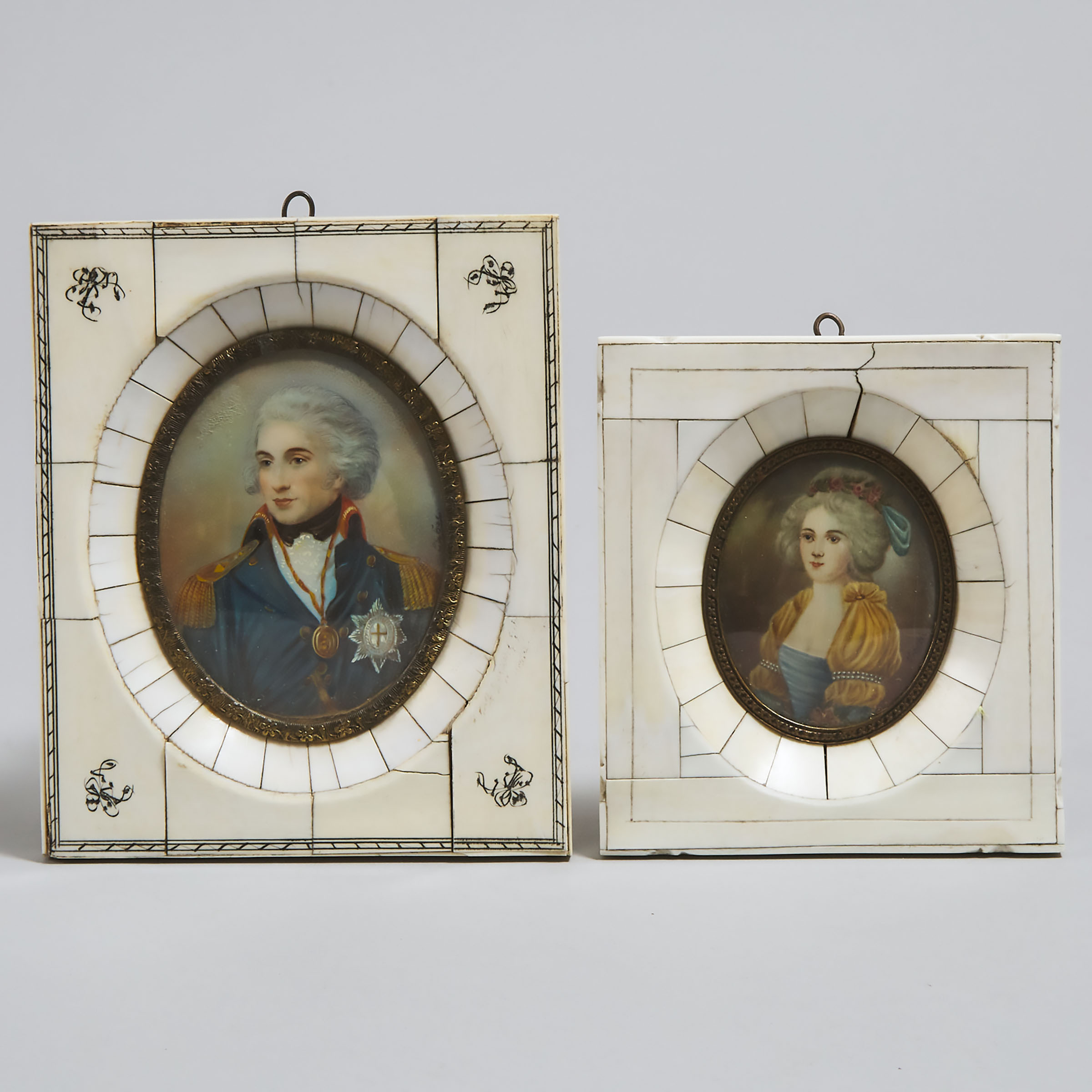 Two Portrait Miniatures, 19th/early 20th century