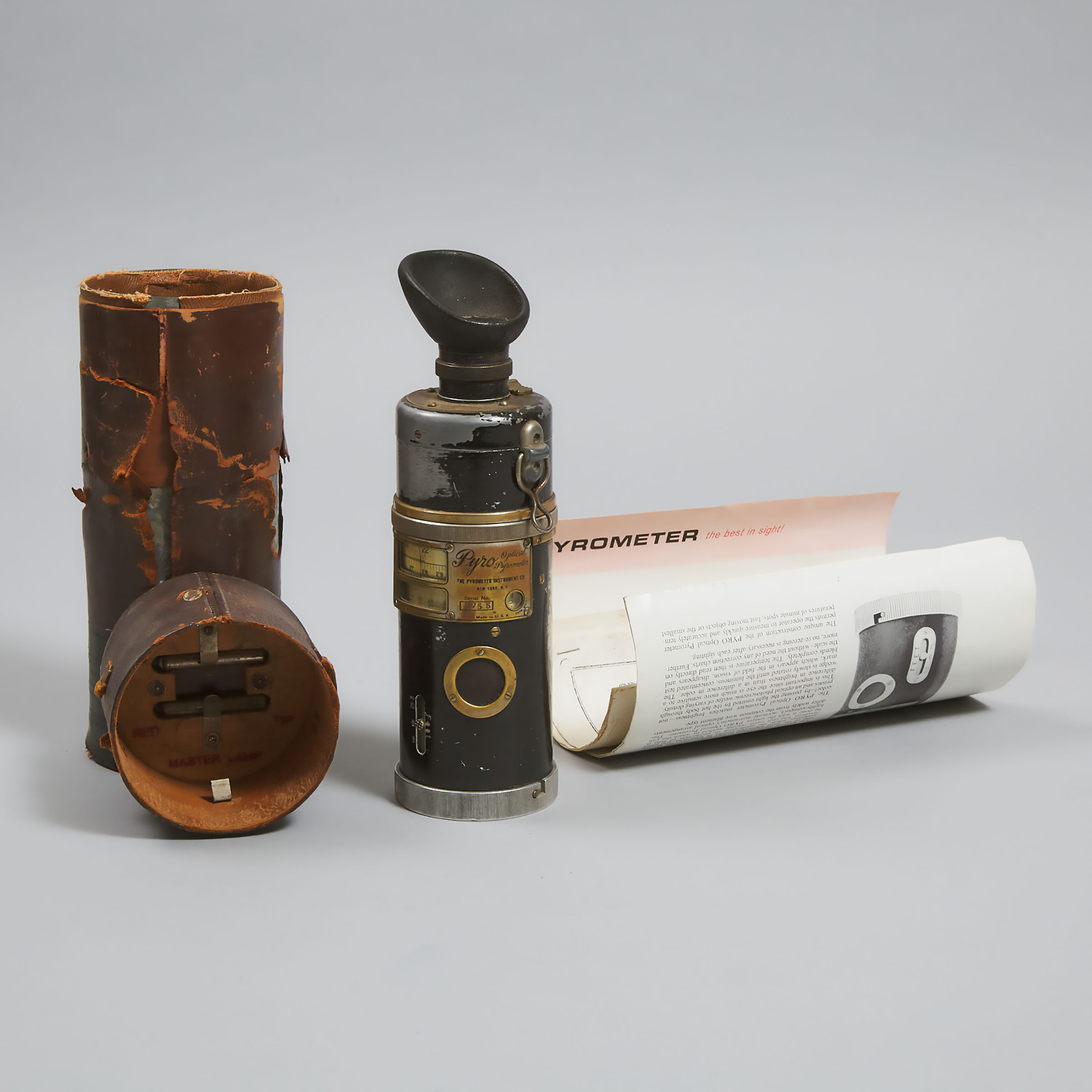 Glass Blowpipe and a Pyro Optical Pyrometer, mid 20th century