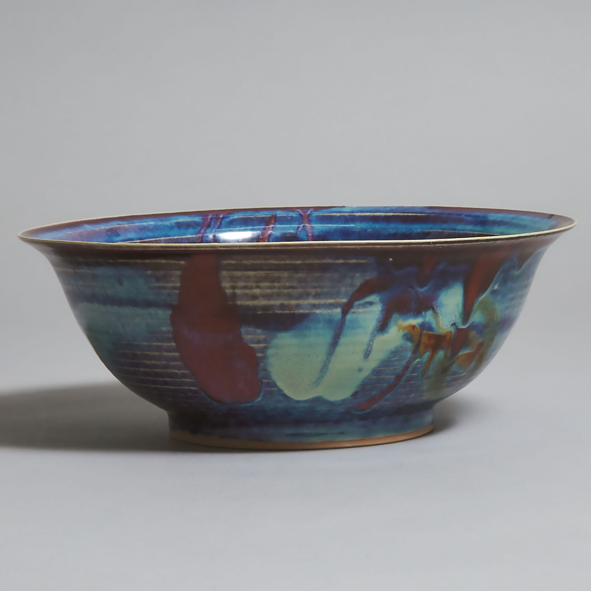 Kayo O'Young (Canadian, b.1950), Blue and Red Glazed Bowl, 1997
