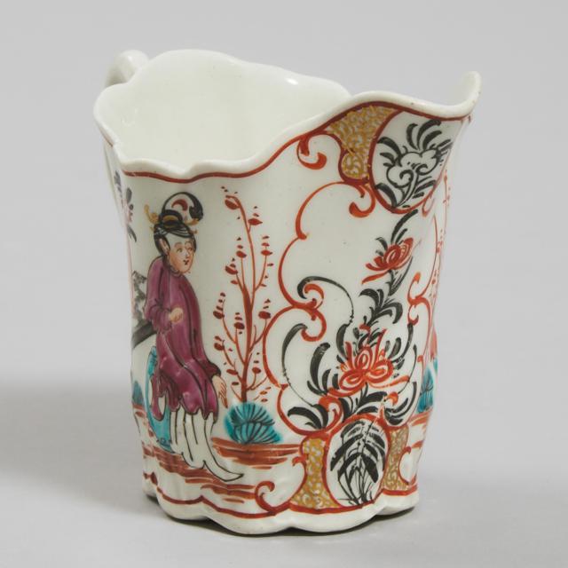 Worcester Chinese Figures 'High Chelsea Ewer' Cream Jug, c.1775