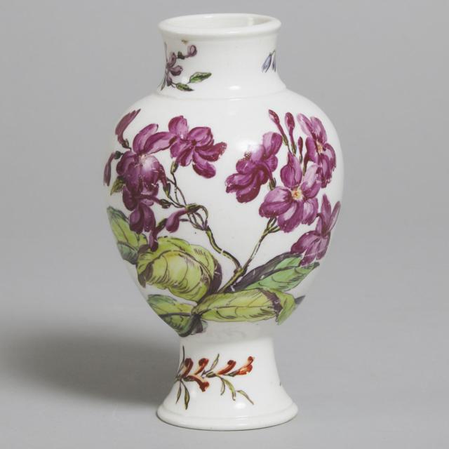 Chelsea Flower-Painted Baluster Vase, c.1755