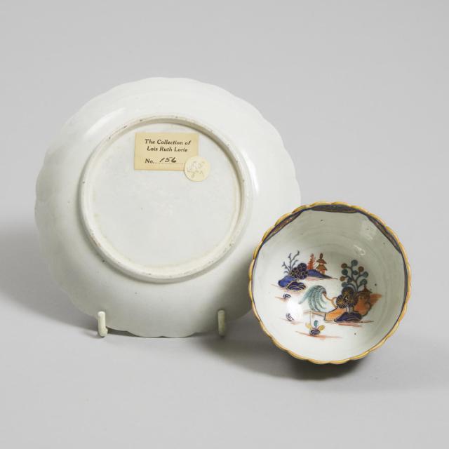 Worcester Imari Pattern Fluted Tea Bowl and Saucer, c.1775-80