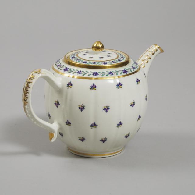 Caughley Fluted Teapot, c.1780-90