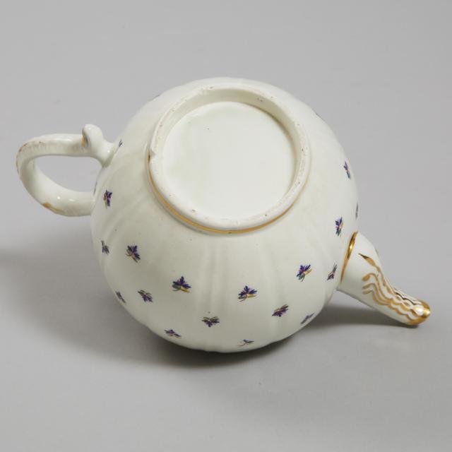 Caughley Fluted Teapot, c.1780-90