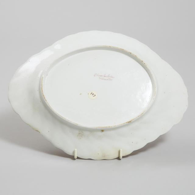 Chamberlains Worcester Scarlet Japan Patterned Oval Dish, c.1790-1800