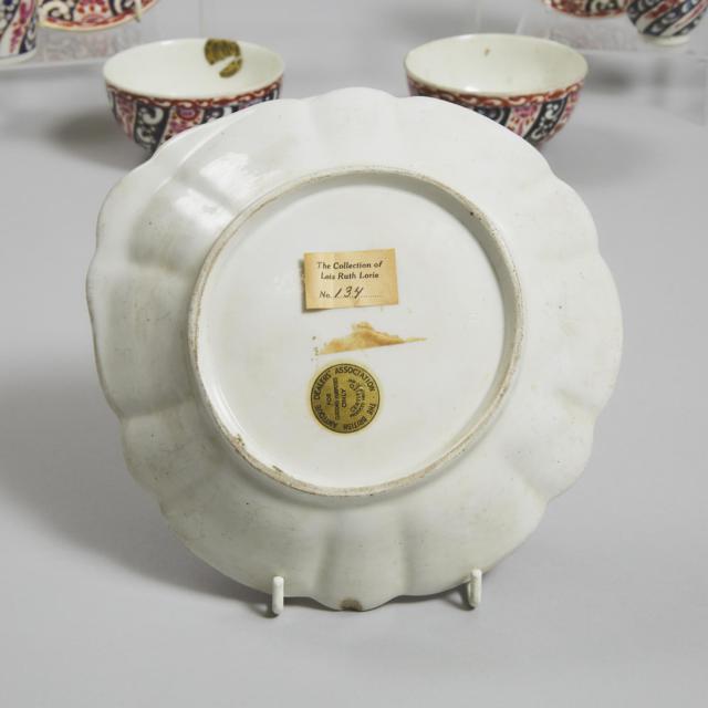 Group of Worcester Queen Charlotte Pattern Tablewares, c.1770-1800