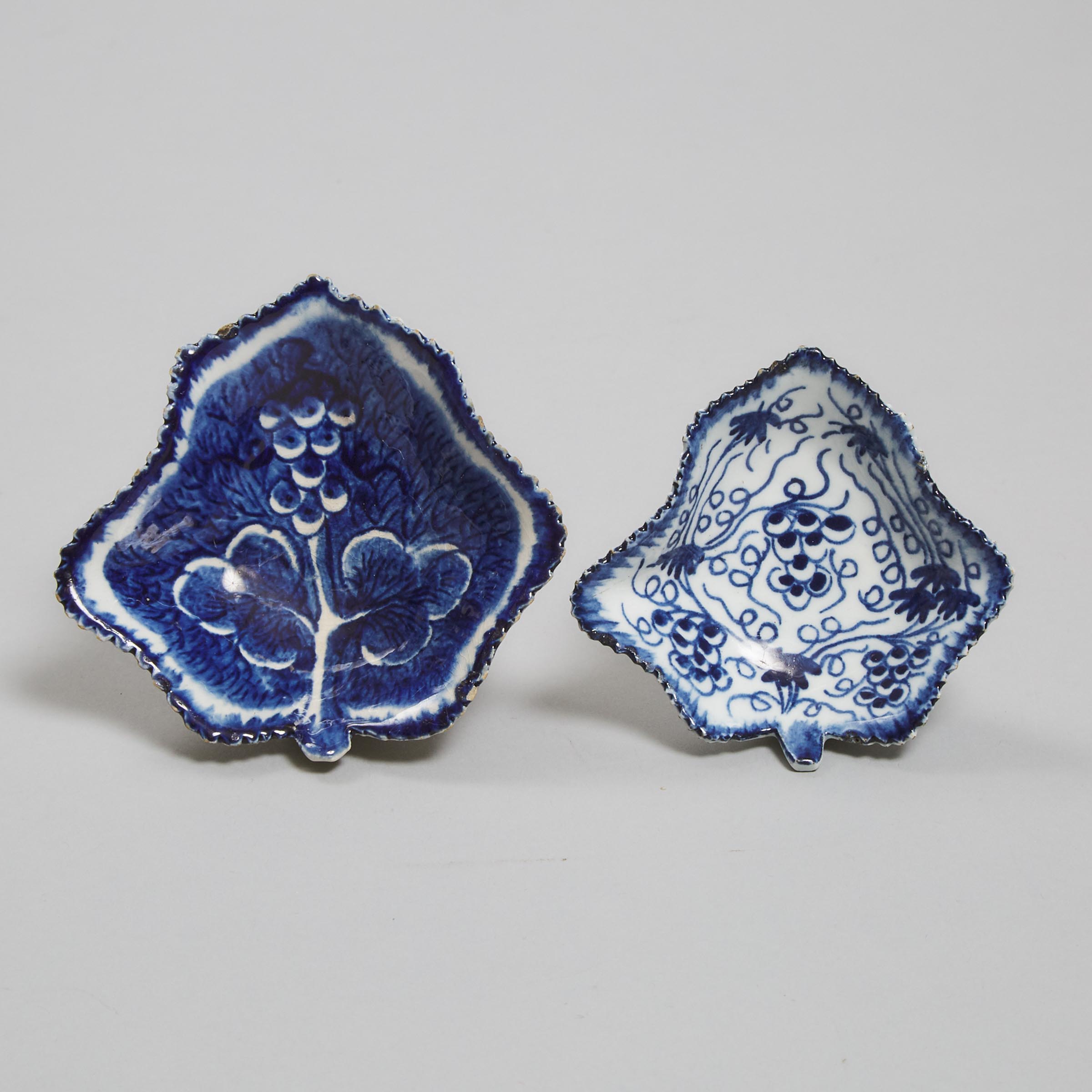 Two Bow Leaf Shaped Pickle Dishes, c.1760-65