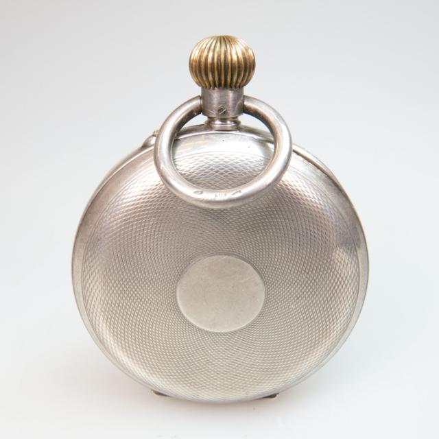 Swiss Openface Stem Wind Pocket Watch With Chronograph