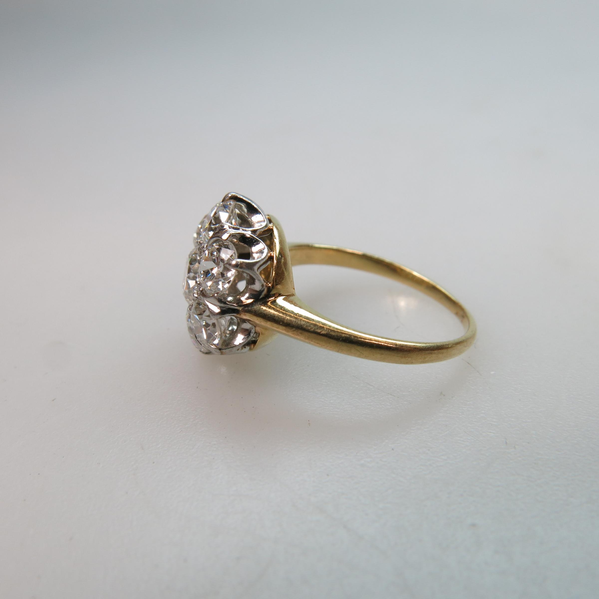Birks 18k Yellow And White Gold Cluster Ring