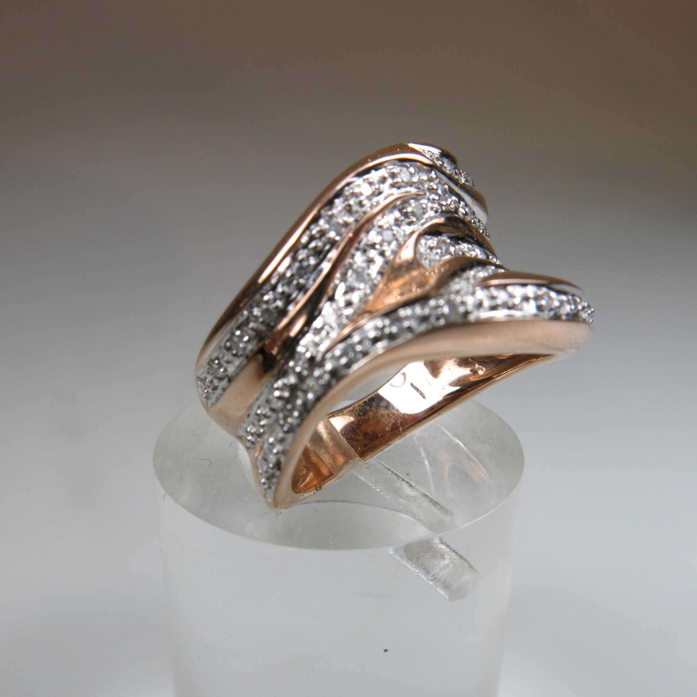 14k Rose And White Gold Wide Ring