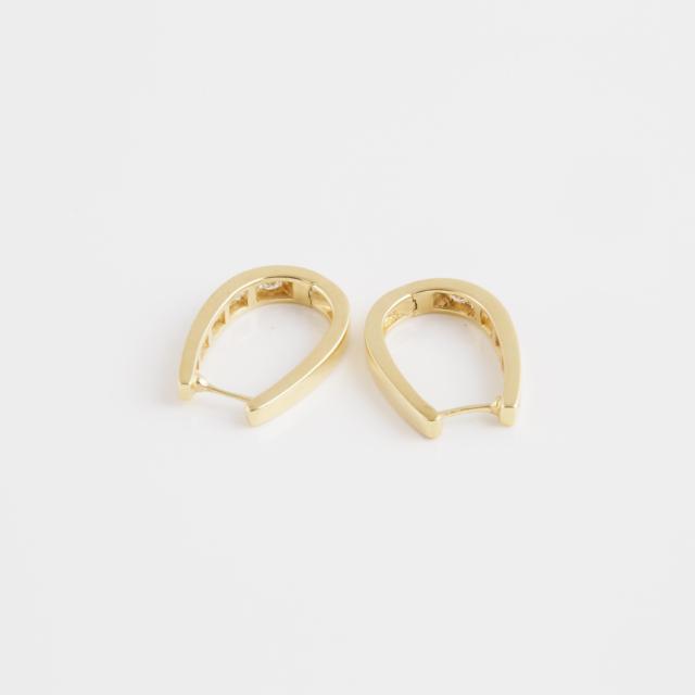 Pair Of 14k Yellow Gold Hoop Earrings