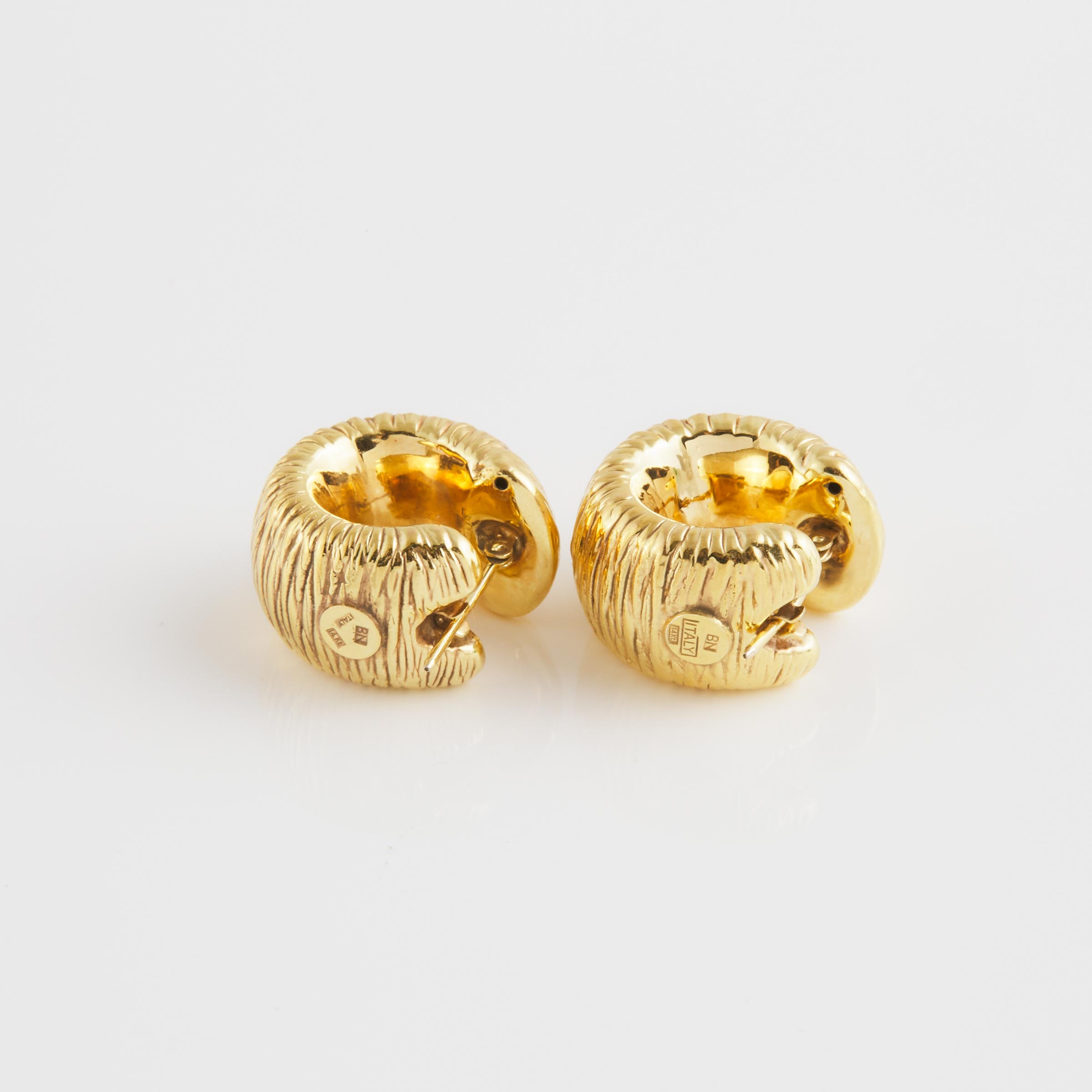 Pair Of Italian 14k Yellow Gold Huggie Earrings
