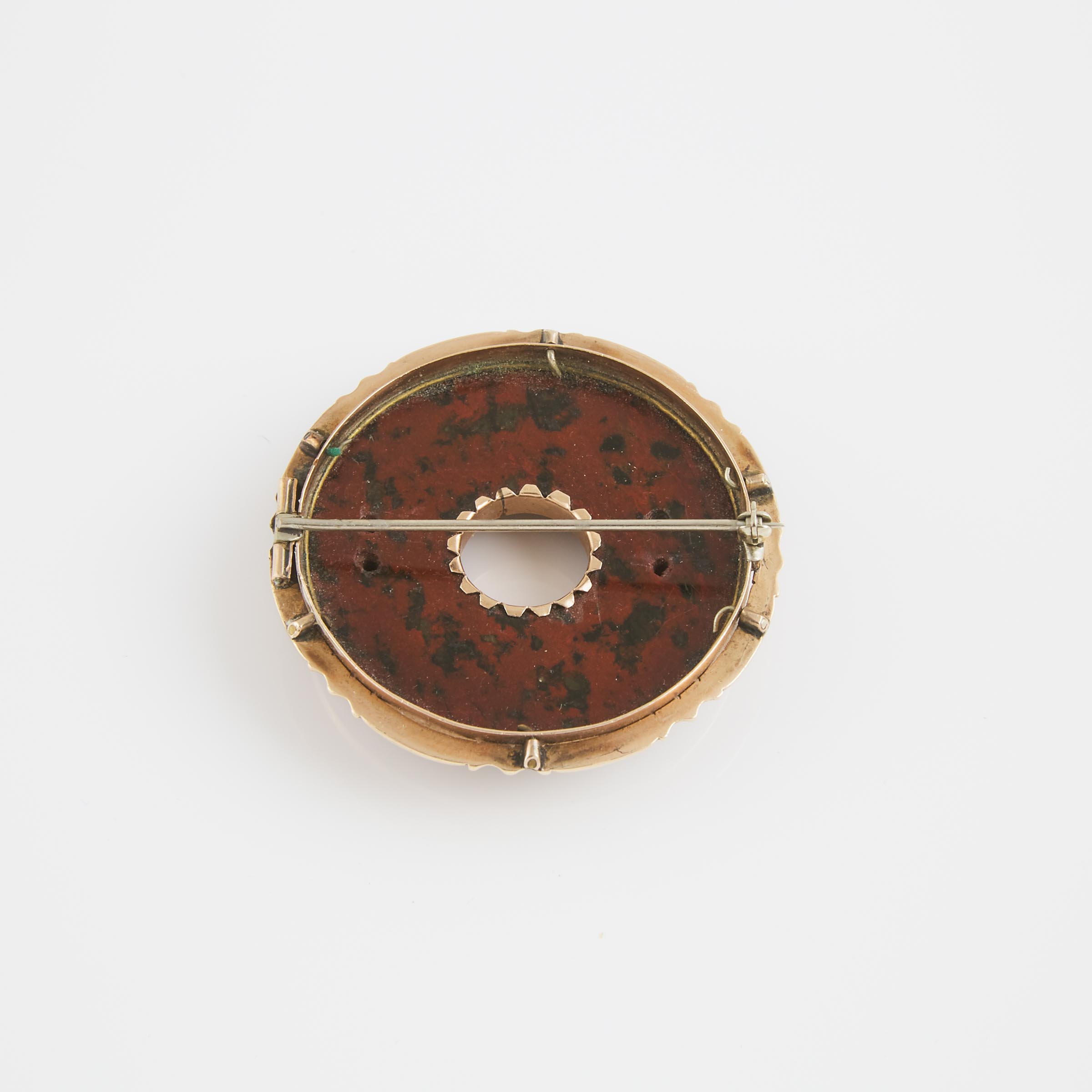 19th Century 9k Rose Gold Circular Brooch