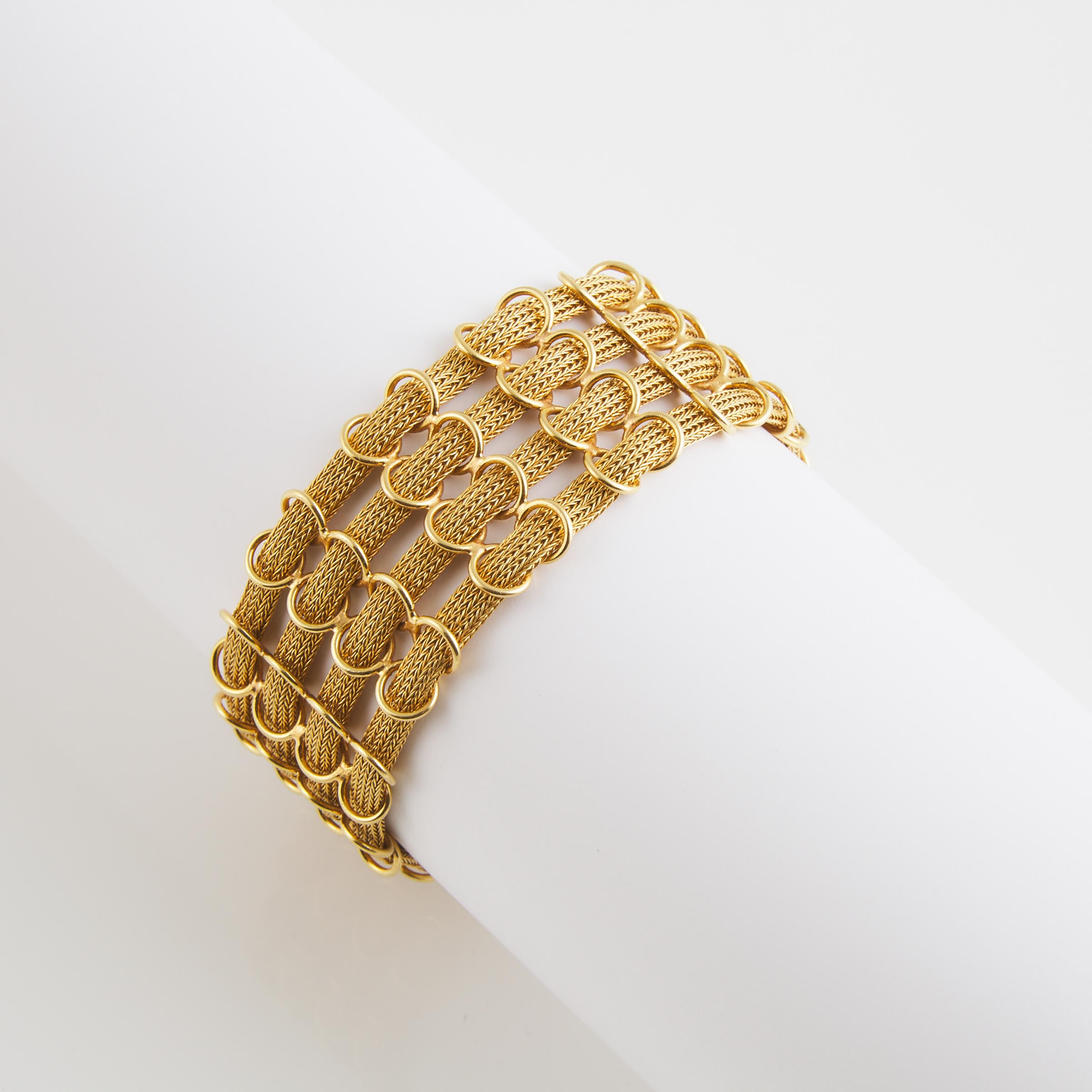 Italian 18k Yellow Gold Strap Bracelet