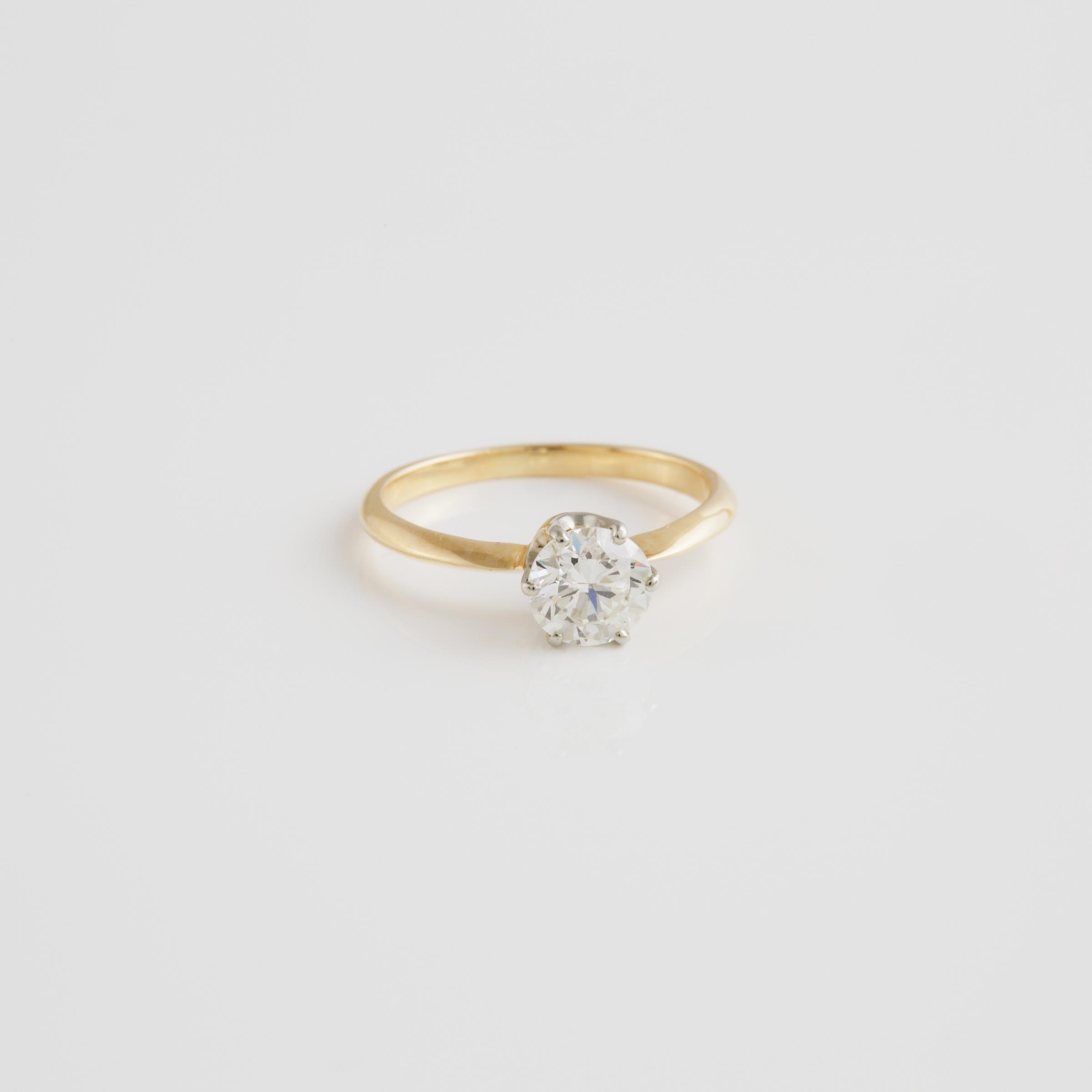 14k Yellow And White Gold Engagement Ring