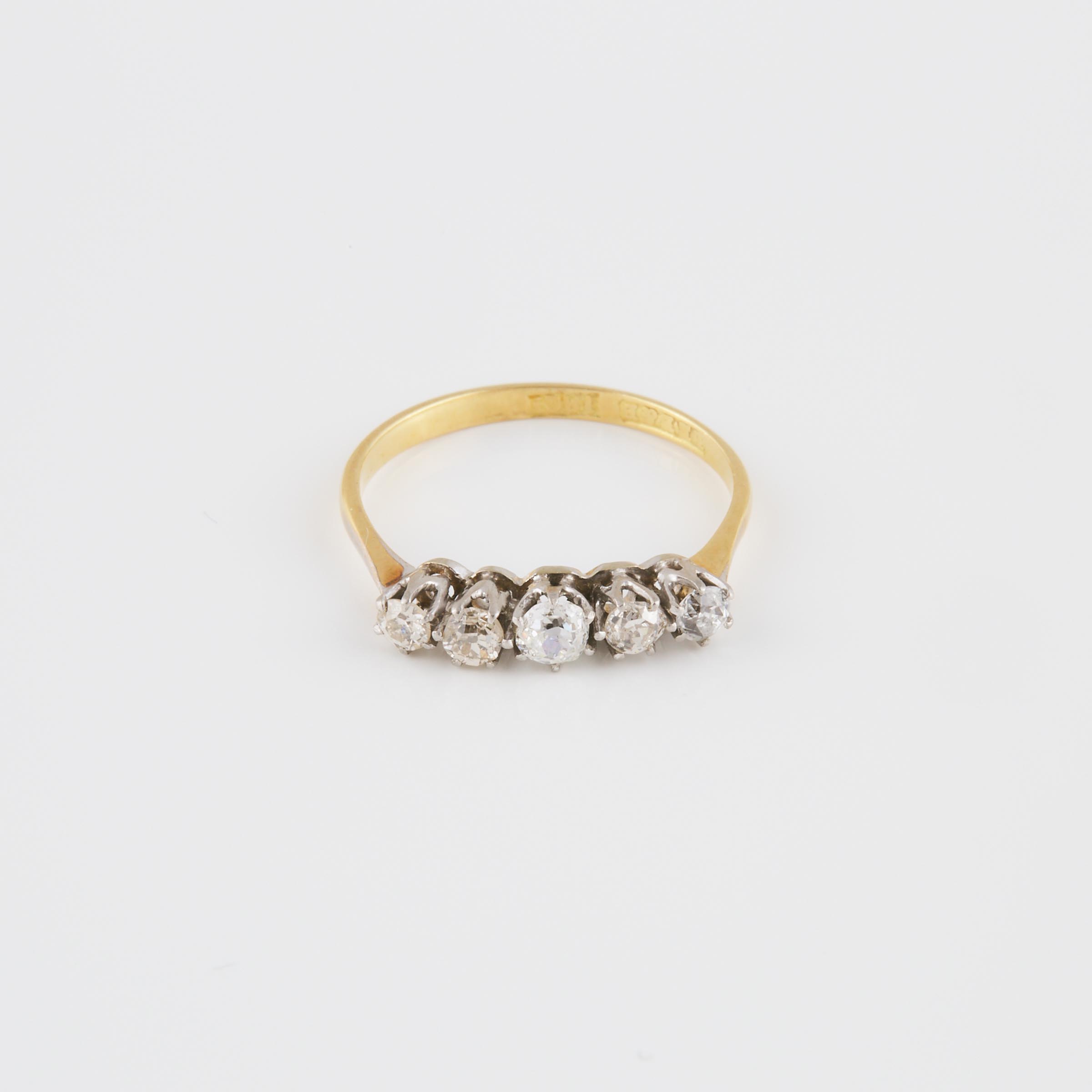 English 18k Yellow And White Gold Ring