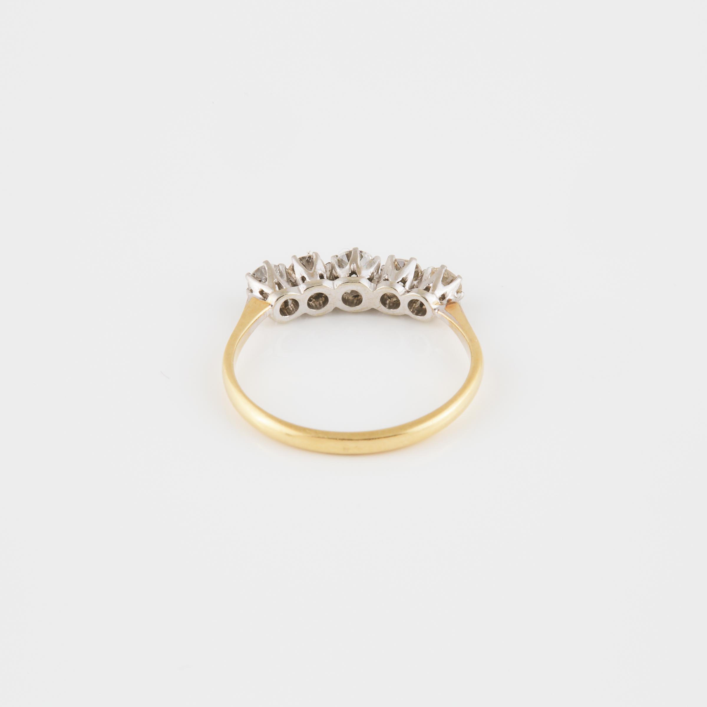 English 18k Yellow And White Gold Ring