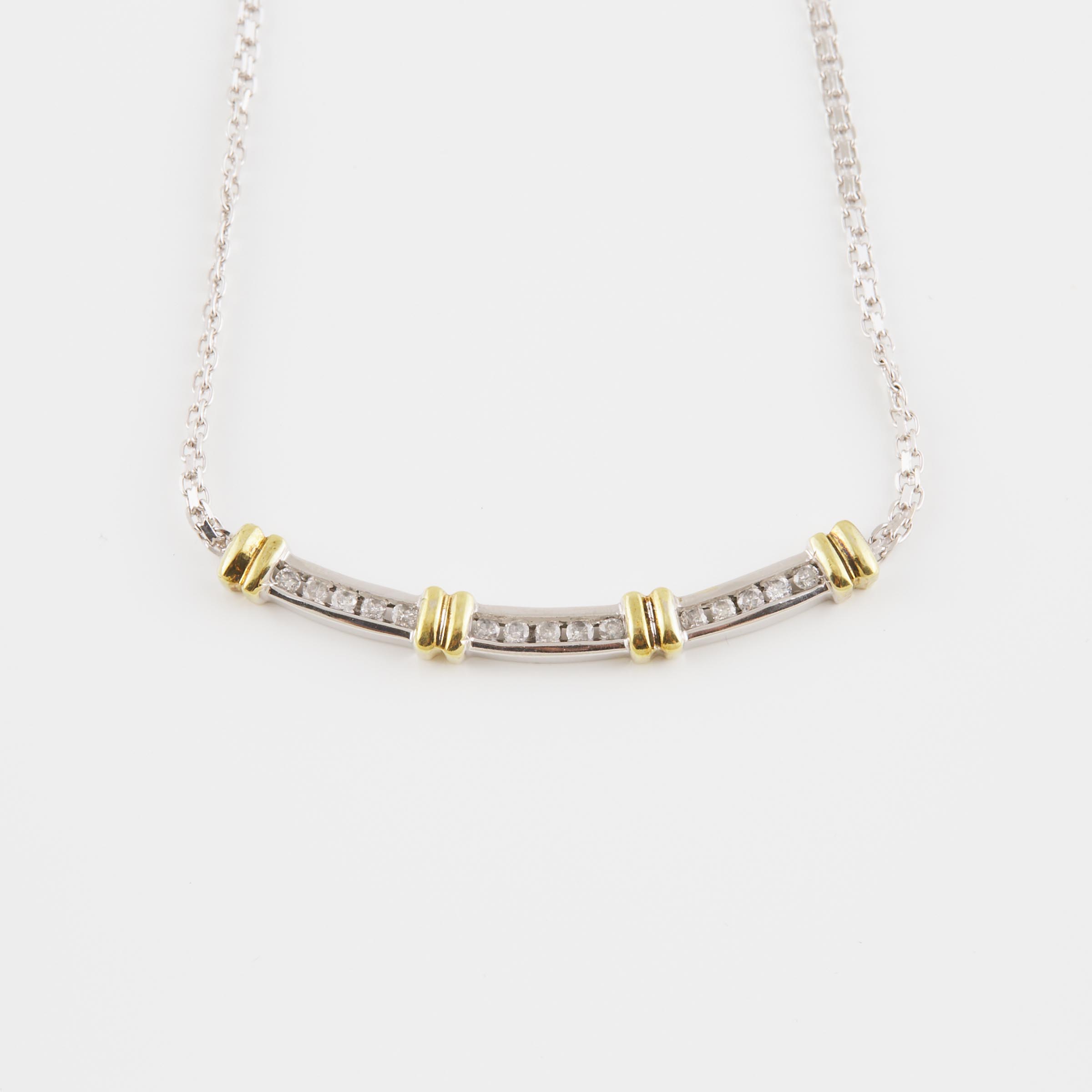 10k White And Yellow Gold Necklace