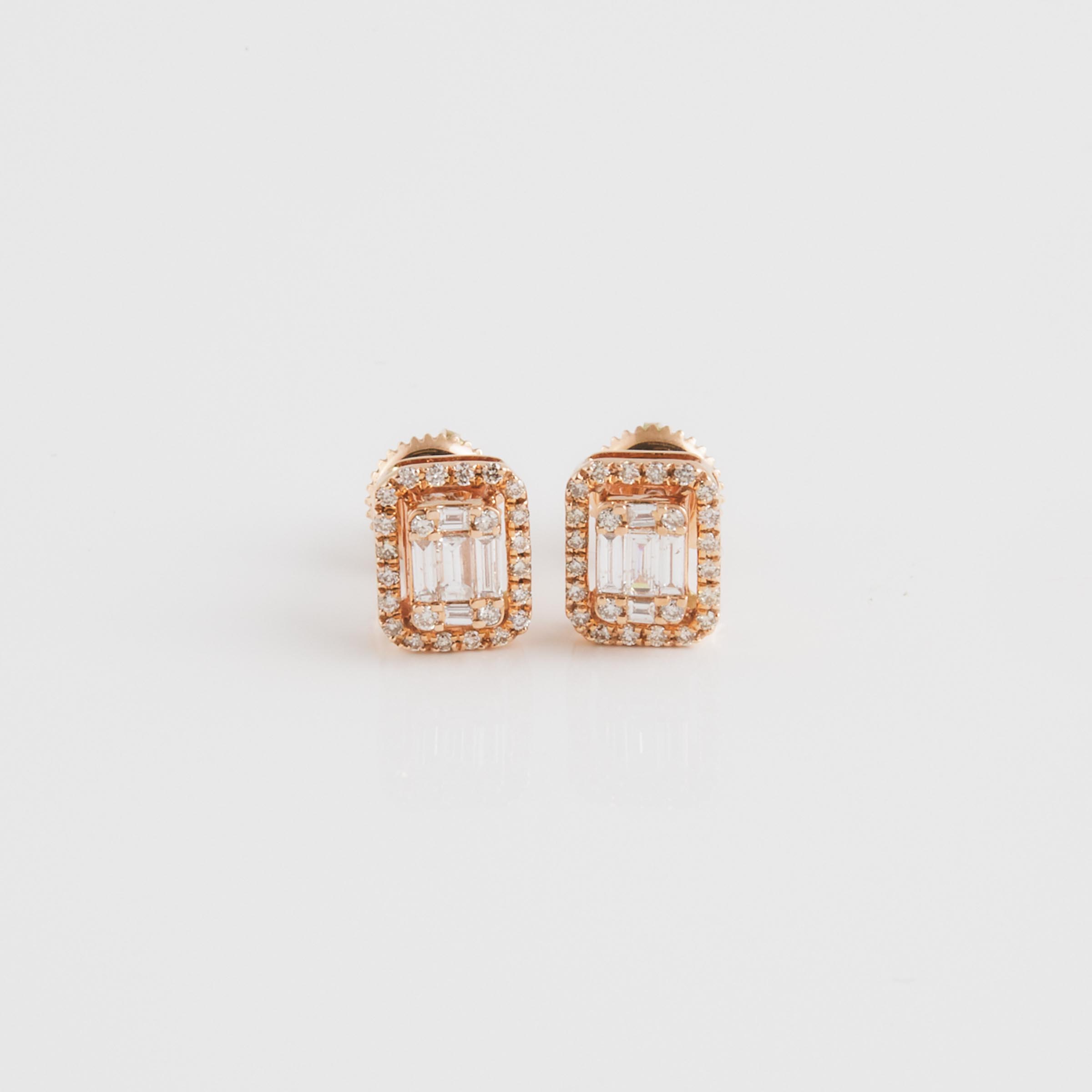 Pair Of 10k Rose Gold Earrings