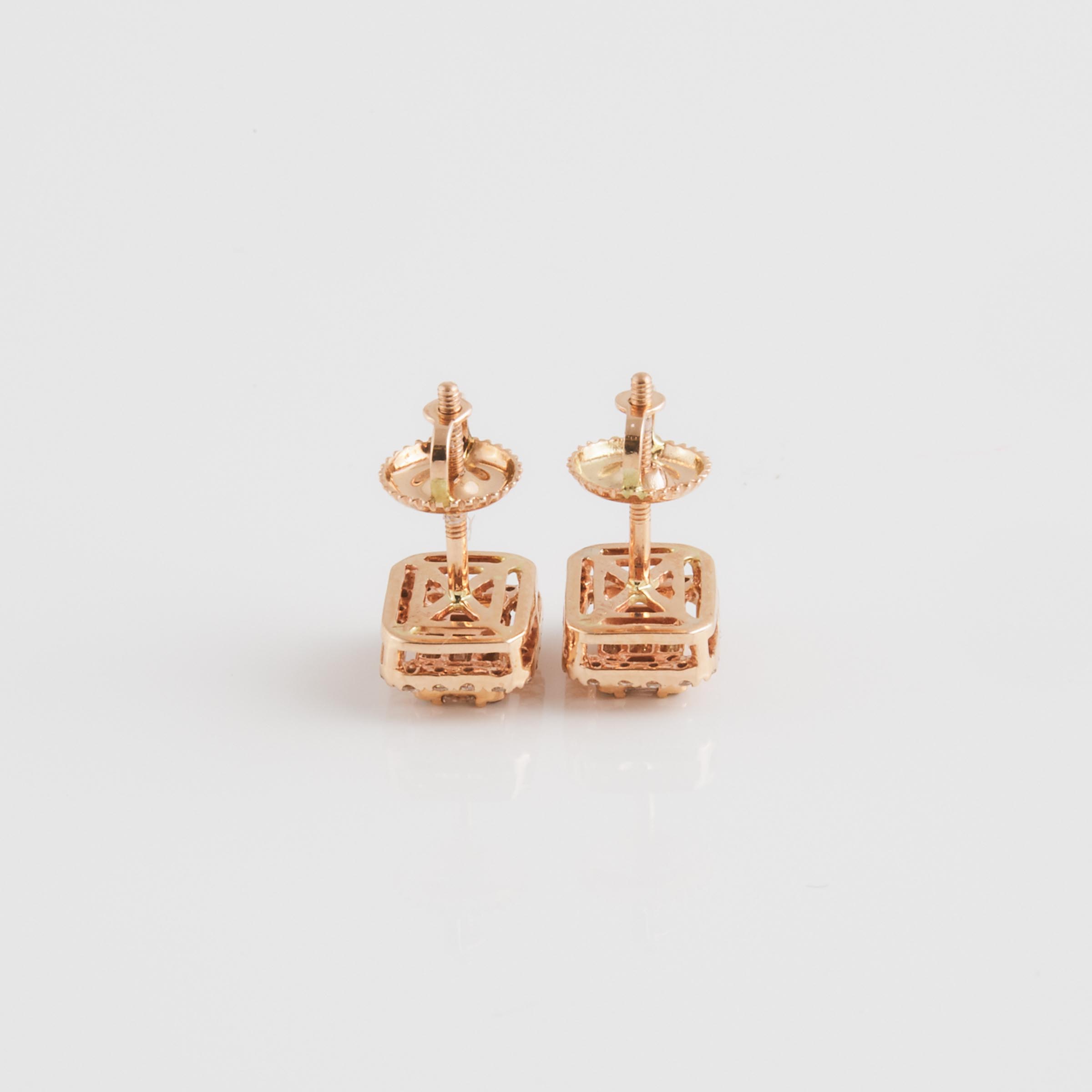 Pair Of 10k Rose Gold Earrings