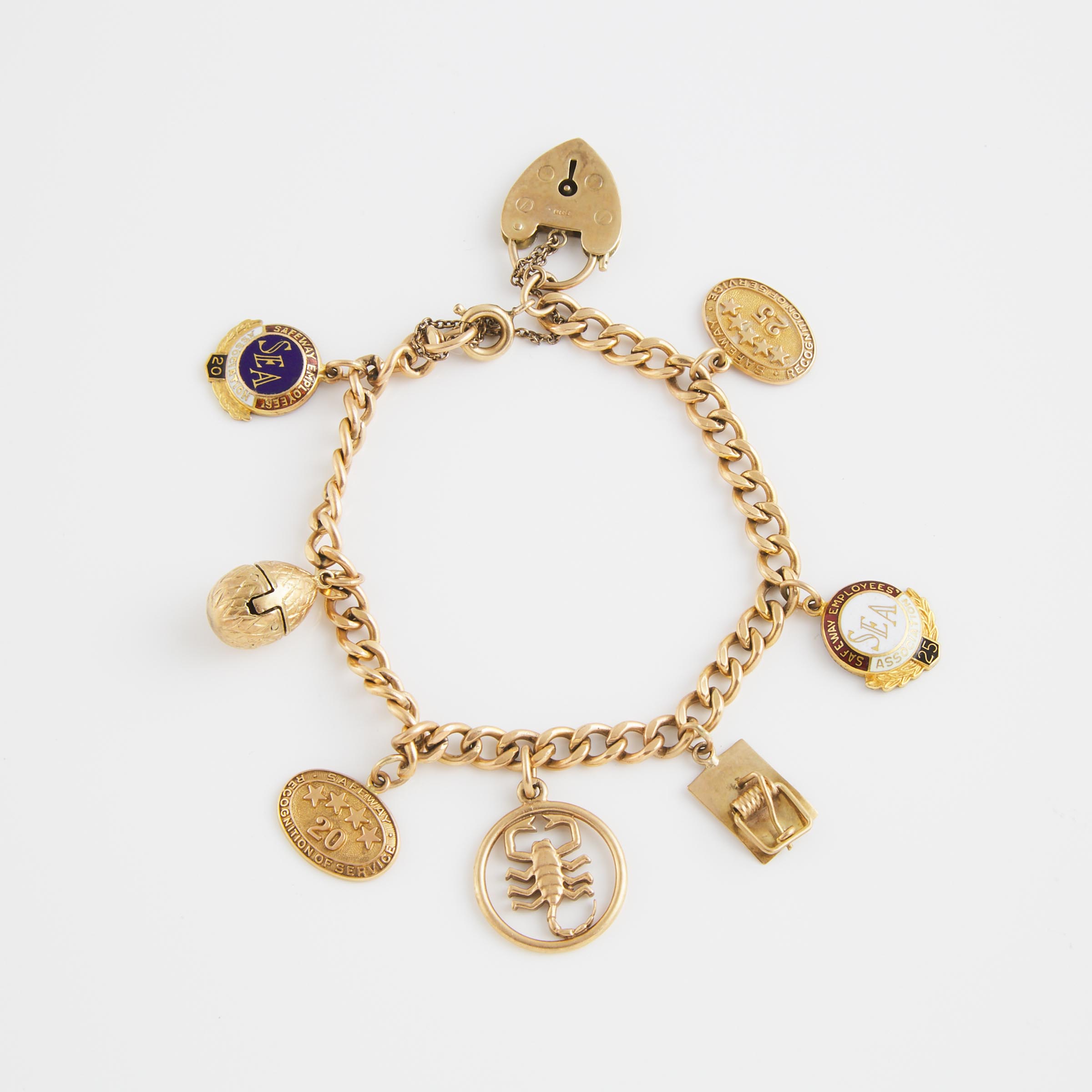 Gold And Gold-Filled Charm Bracelet 