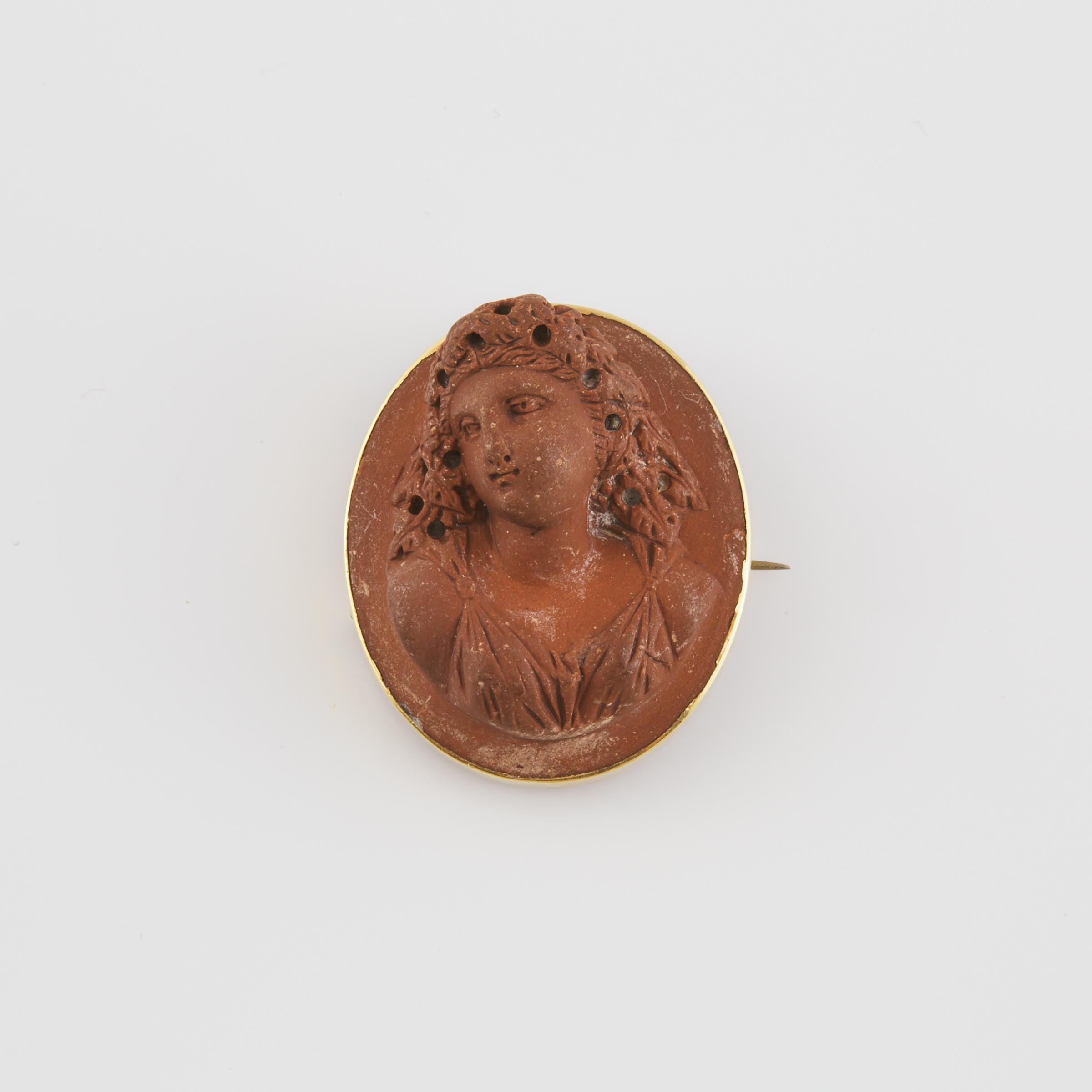 Oval Carved Lava Cameo
