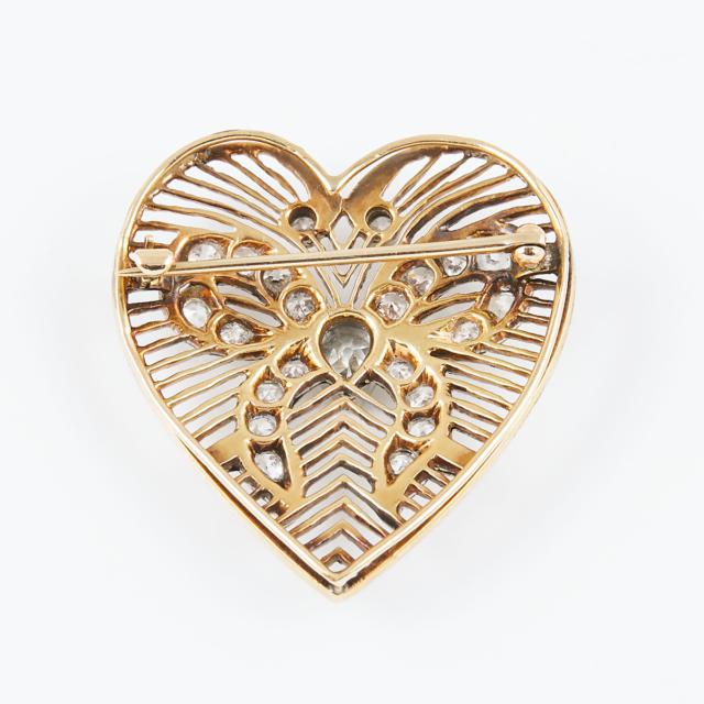14K White And Yellow Gold Brooch
