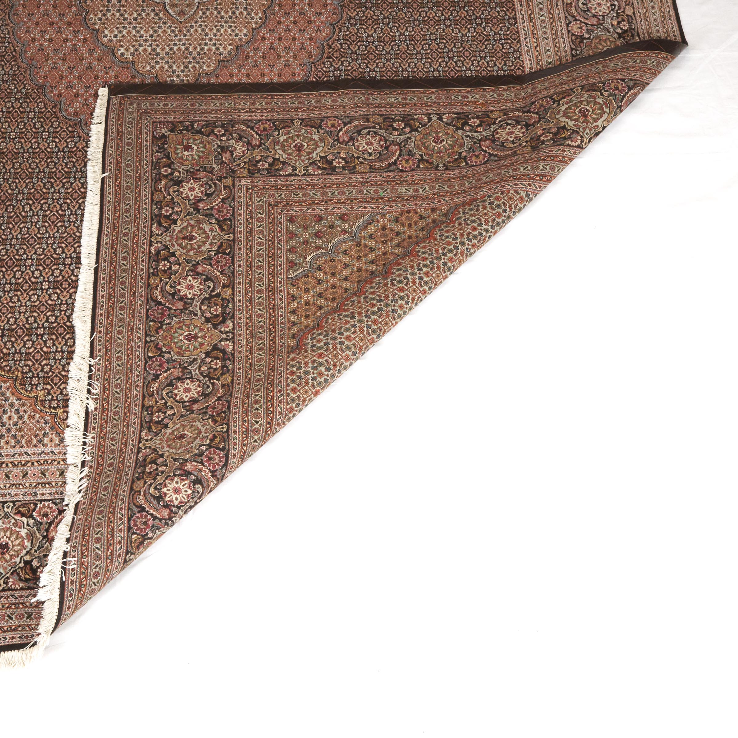Tabriz Carpet with Silk Inlets, Persian, c.1980