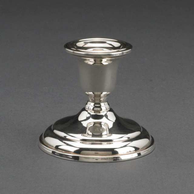 Set of Four Canadian Silver Low Candlesticks, Henry Birks & Sons, Montreal, Que., 20th century