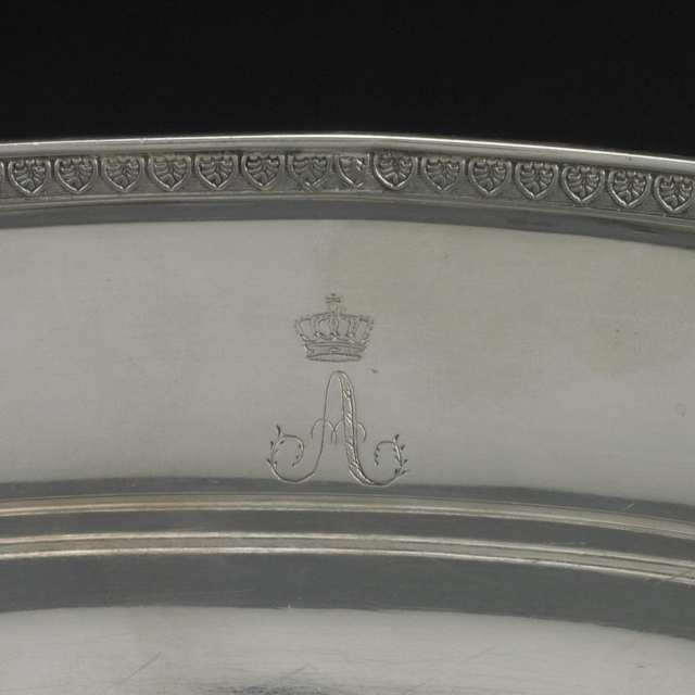 German Silver Oval Platter, Stuttgart, 19th century